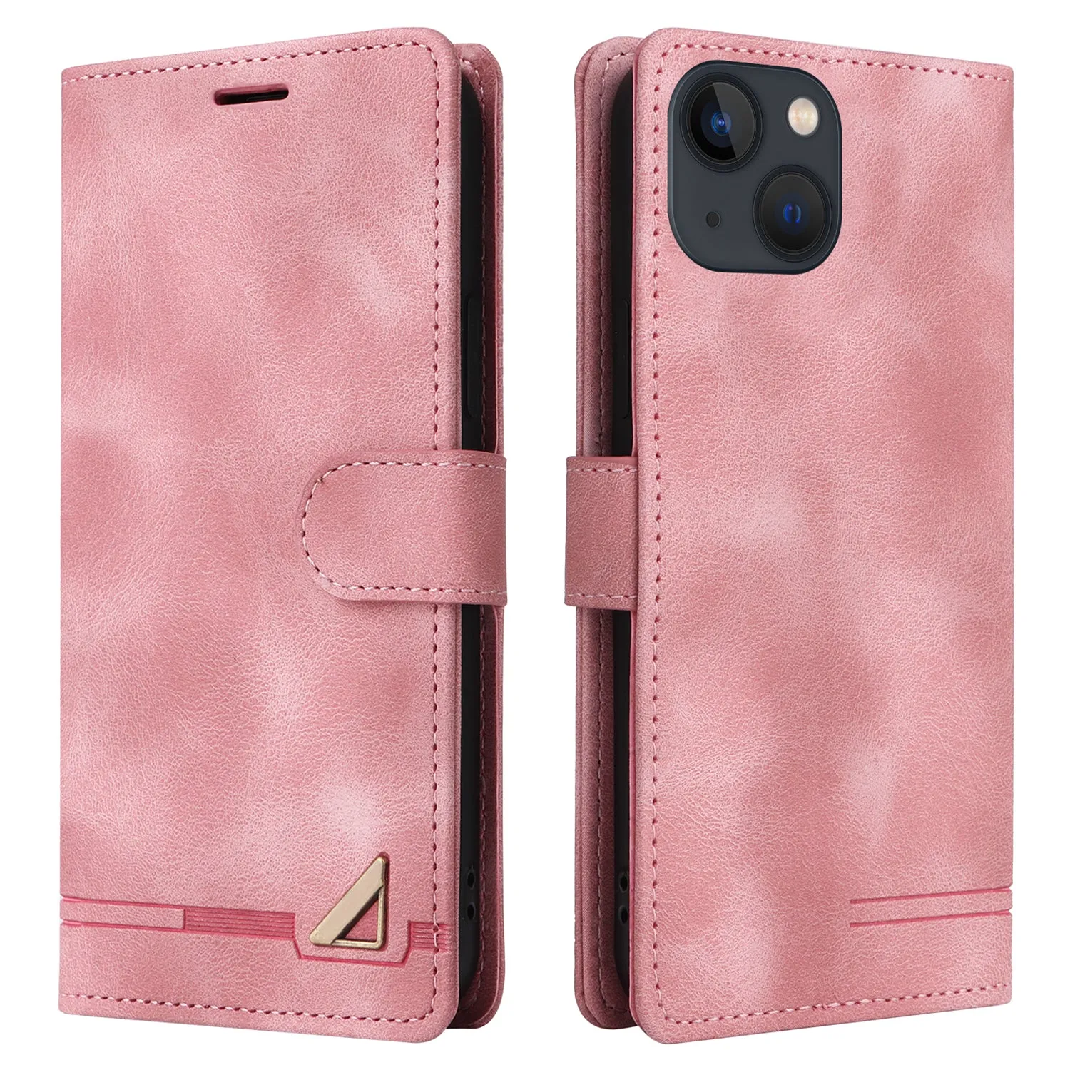 007 Series For iPhone 15 Plus PU Leather Stand Shell Flip Wallet Skin-touch Phone Cover