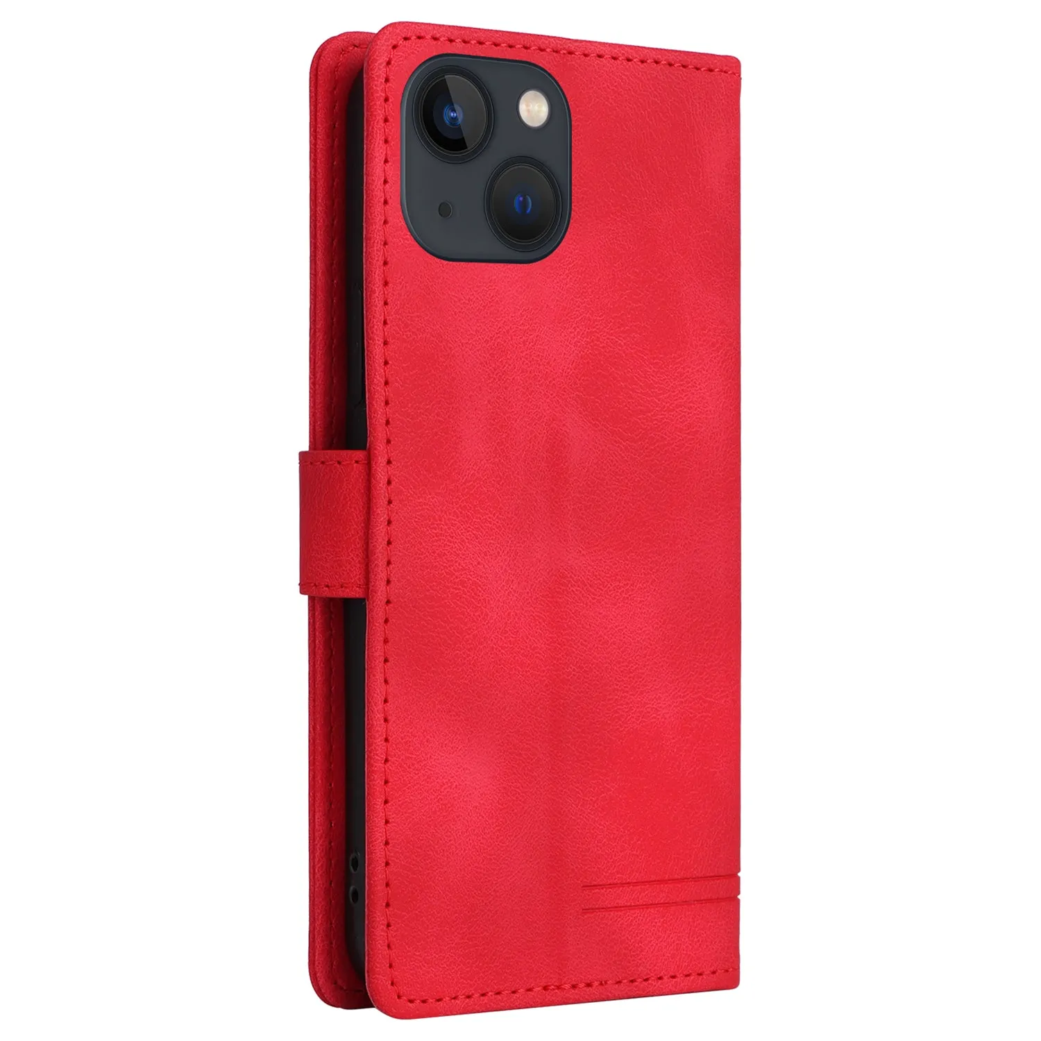 007 Series For iPhone 15 Plus PU Leather Stand Shell Flip Wallet Skin-touch Phone Cover