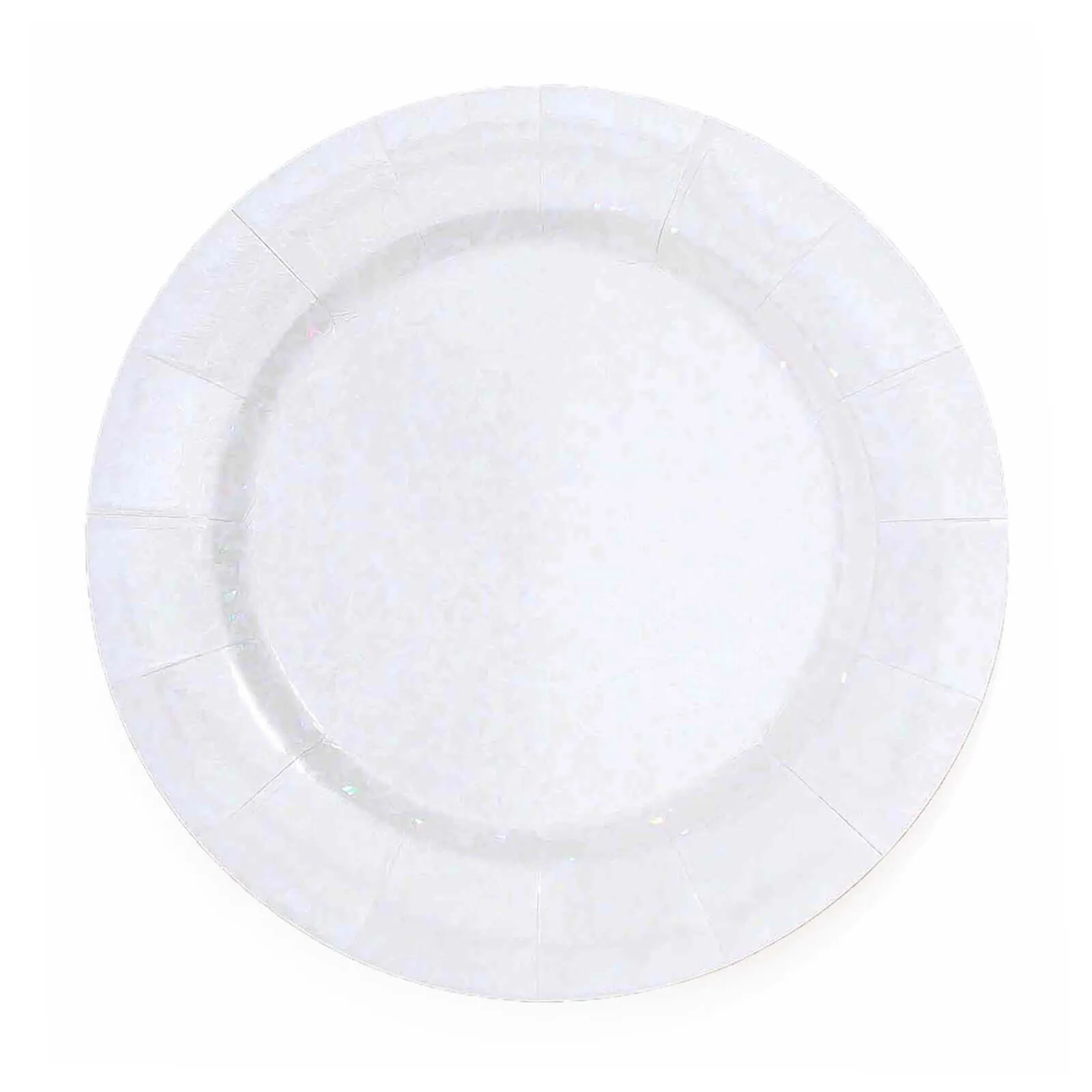 10 Pack Iridescent Leather Textured Disposable Charger Plates, Round Cardboard Serving Trays 1100 GSM 13"