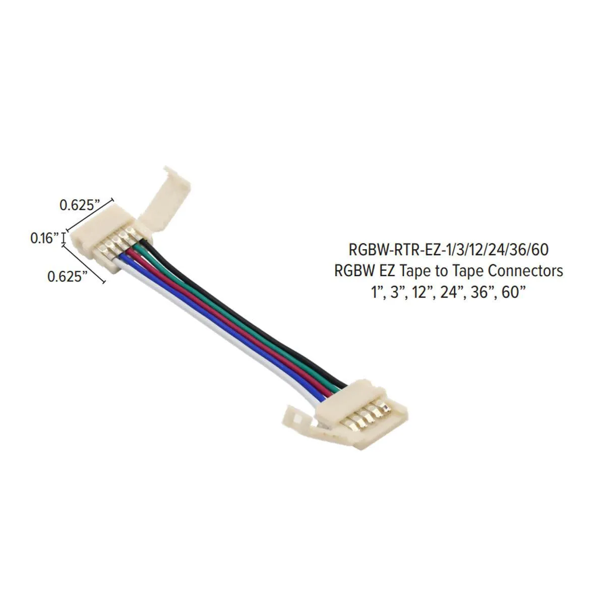 12in. Tape to Tape Connector for LTR-S RGBW Tape Light