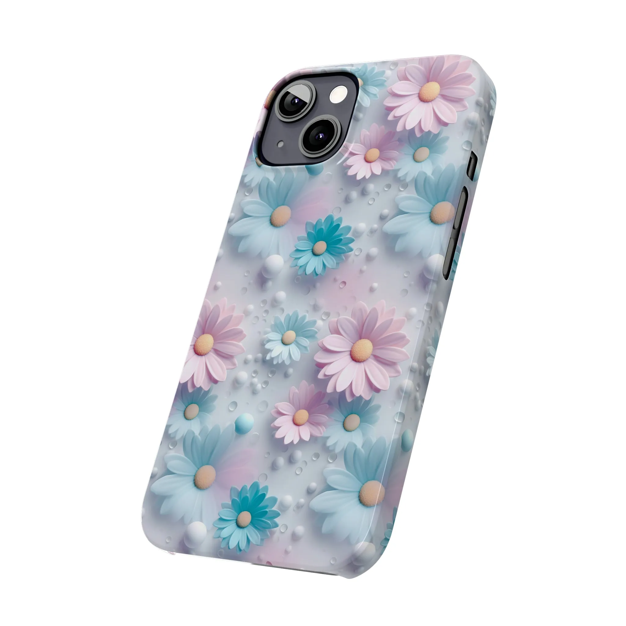 3D Dreamy Daisy Design Sleek Elegance Wireless-Charging Compatible Phone Case Slim Phone Case compatible with over 20 iphone models