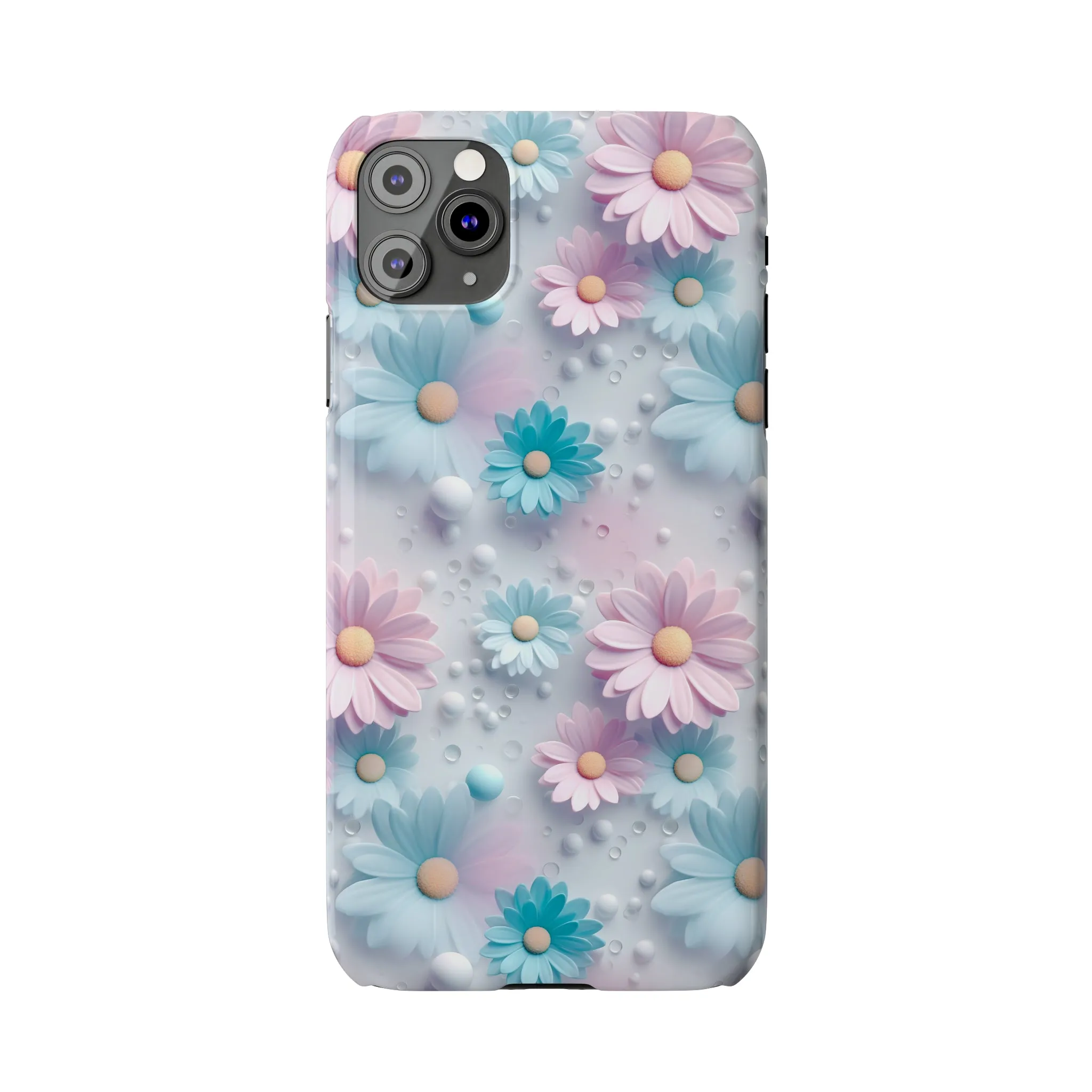 3D Dreamy Daisy Design Sleek Elegance Wireless-Charging Compatible Phone Case Slim Phone Case compatible with over 20 iphone models