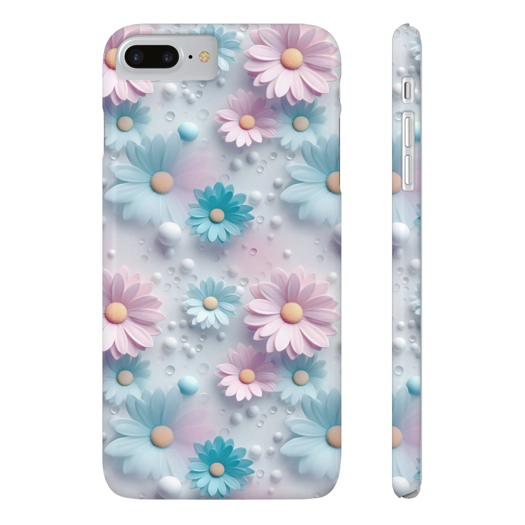 3D Dreamy Daisy Design Sleek Elegance Wireless-Charging Compatible Phone Case Slim Phone Case compatible with over 20 iphone models