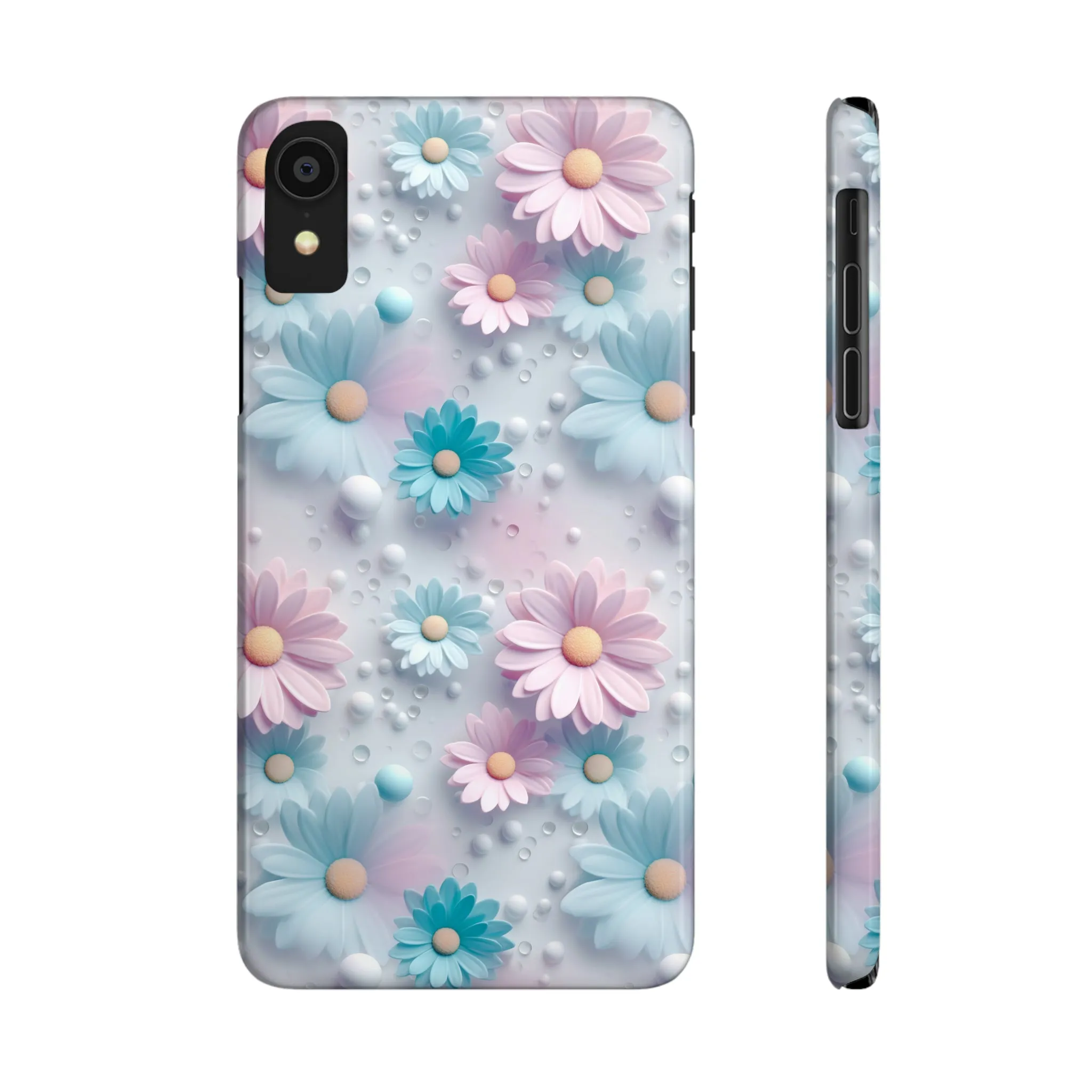 3D Dreamy Daisy Design Sleek Elegance Wireless-Charging Compatible Phone Case Slim Phone Case compatible with over 20 iphone models