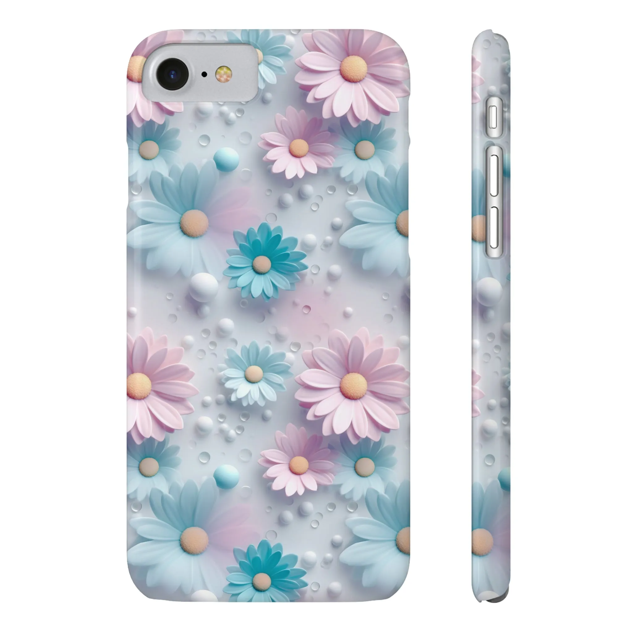 3D Dreamy Daisy Design Sleek Elegance Wireless-Charging Compatible Phone Case Slim Phone Case compatible with over 20 iphone models