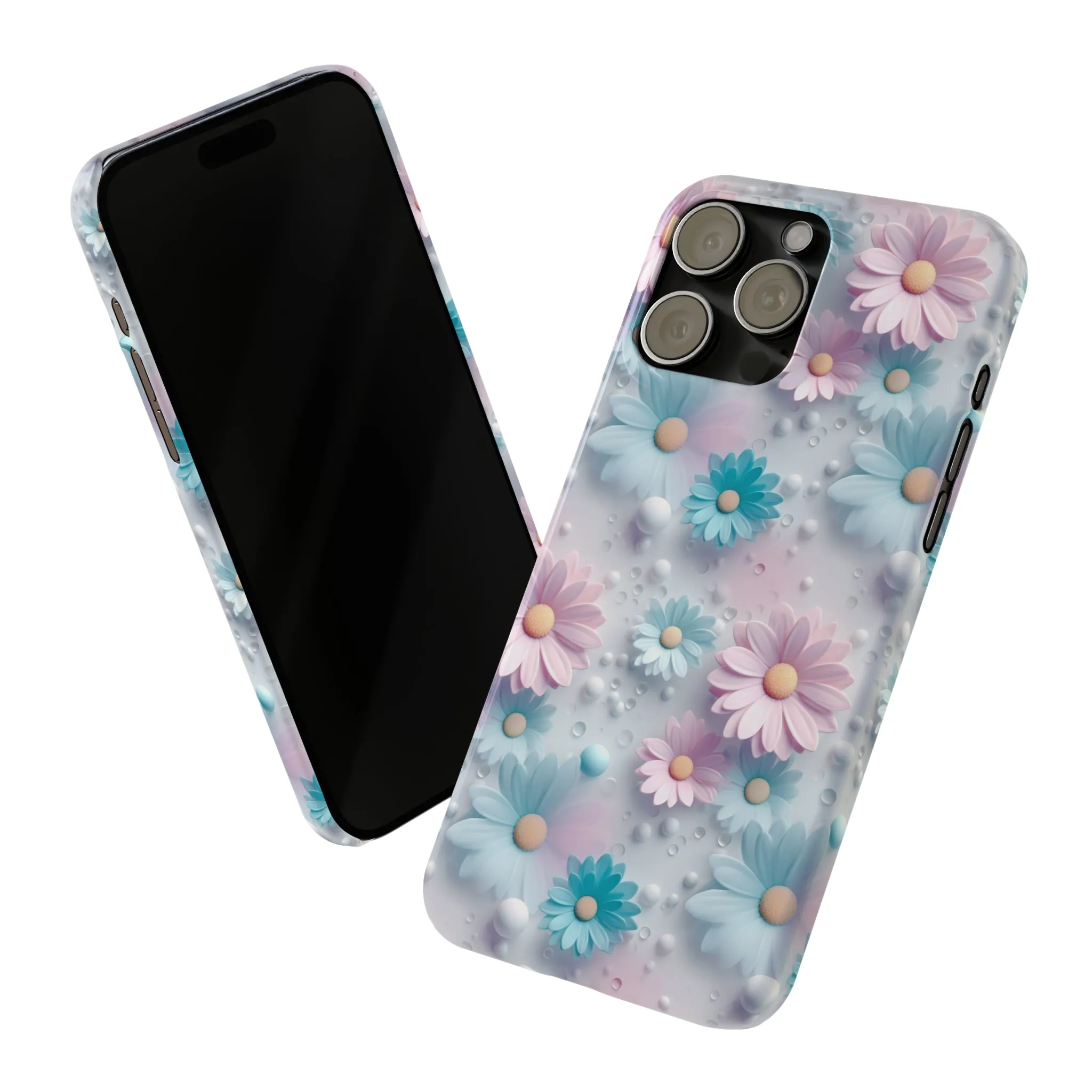 3D Dreamy Daisy Design Sleek Elegance Wireless-Charging Compatible Phone Case Slim Phone Case compatible with over 20 iphone models