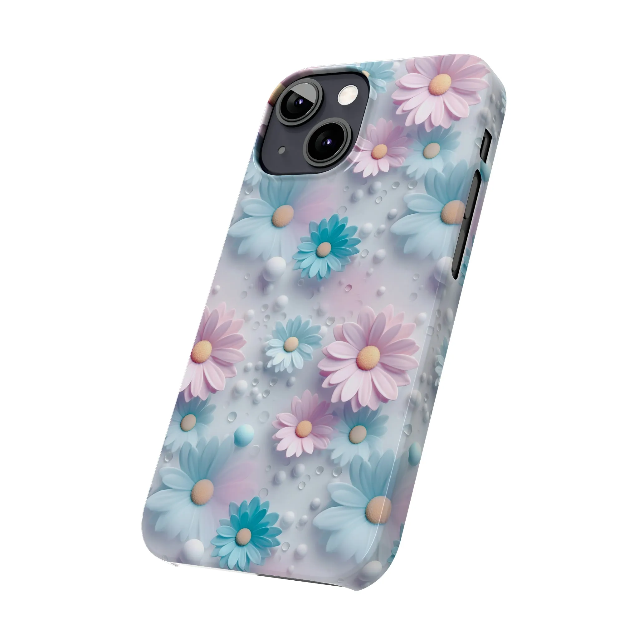 3D Dreamy Daisy Design Sleek Elegance Wireless-Charging Compatible Phone Case Slim Phone Case compatible with over 20 iphone models