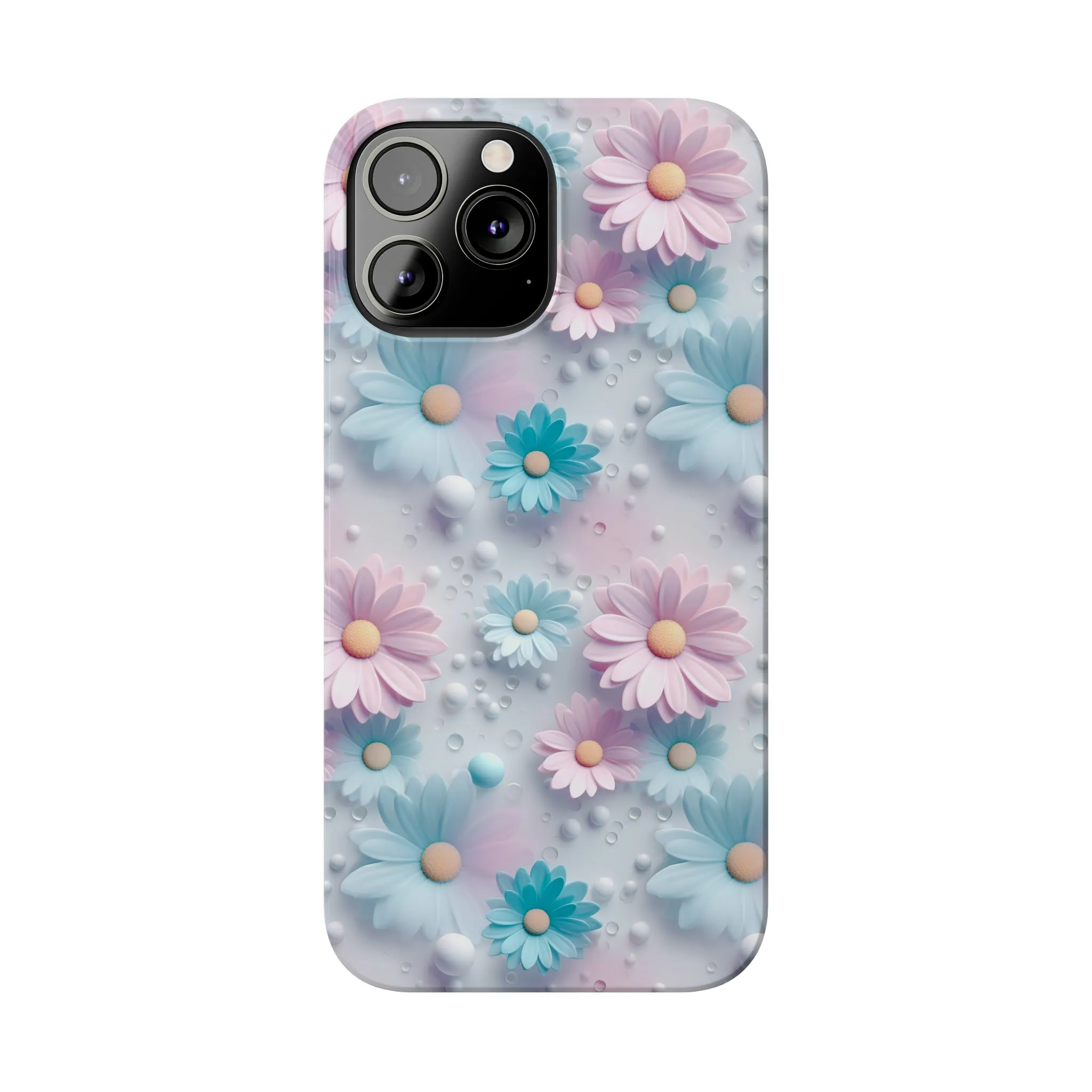 3D Dreamy Daisy Design Sleek Elegance Wireless-Charging Compatible Phone Case Slim Phone Case compatible with over 20 iphone models