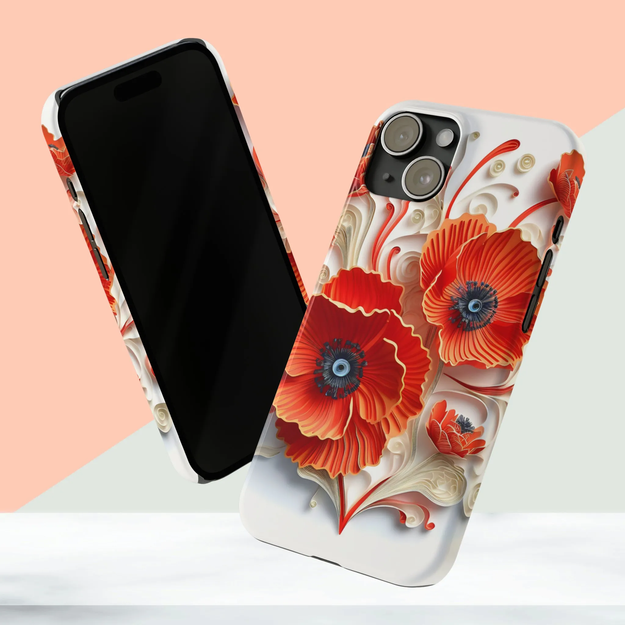 3D Flower Paper art iPhone 15 Phone Cases.