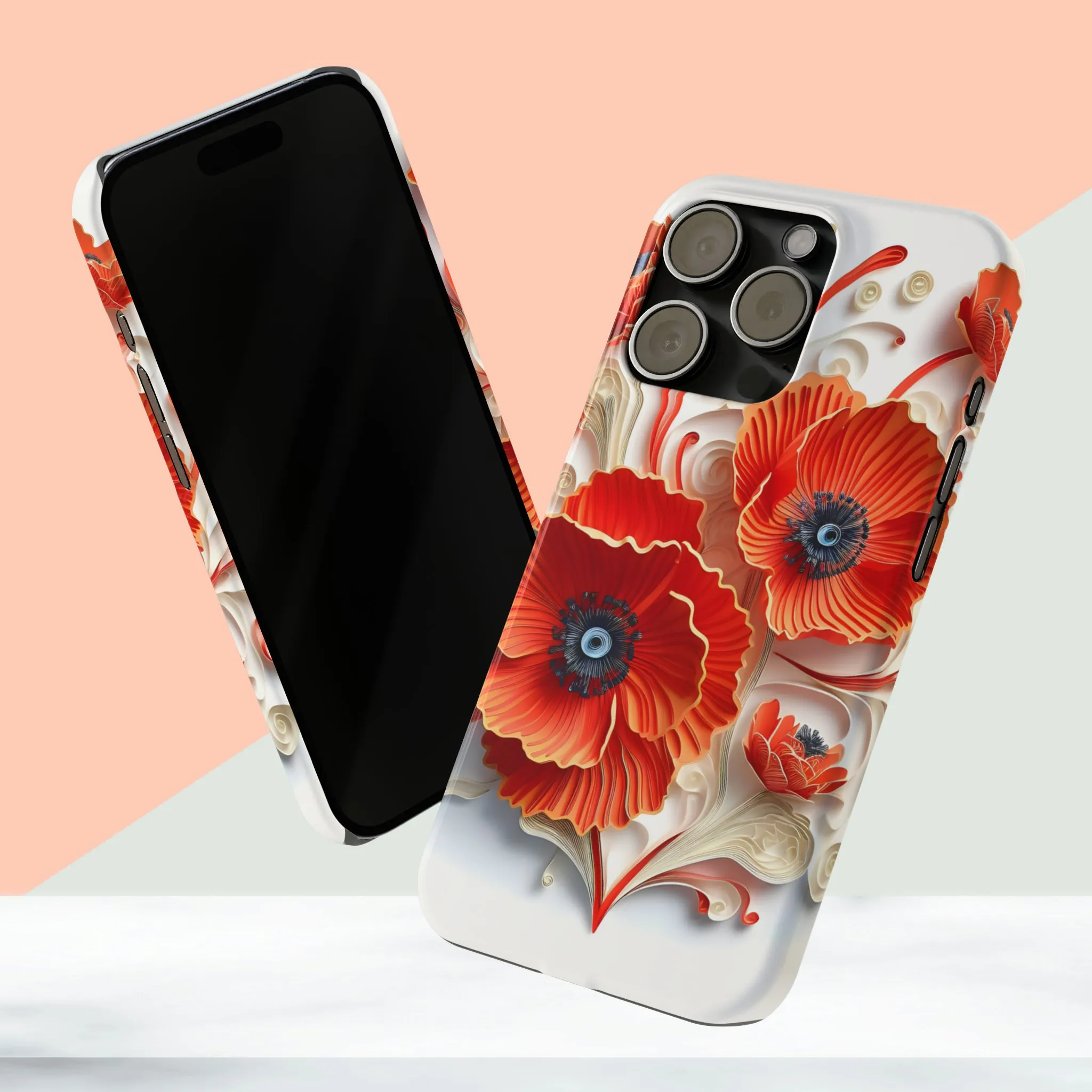 3D Flower Paper art iPhone 15 Phone Cases.