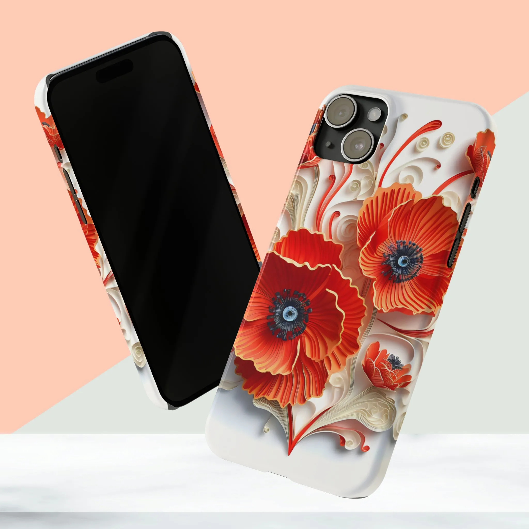 3D Flower Paper art iPhone 15 Phone Cases.