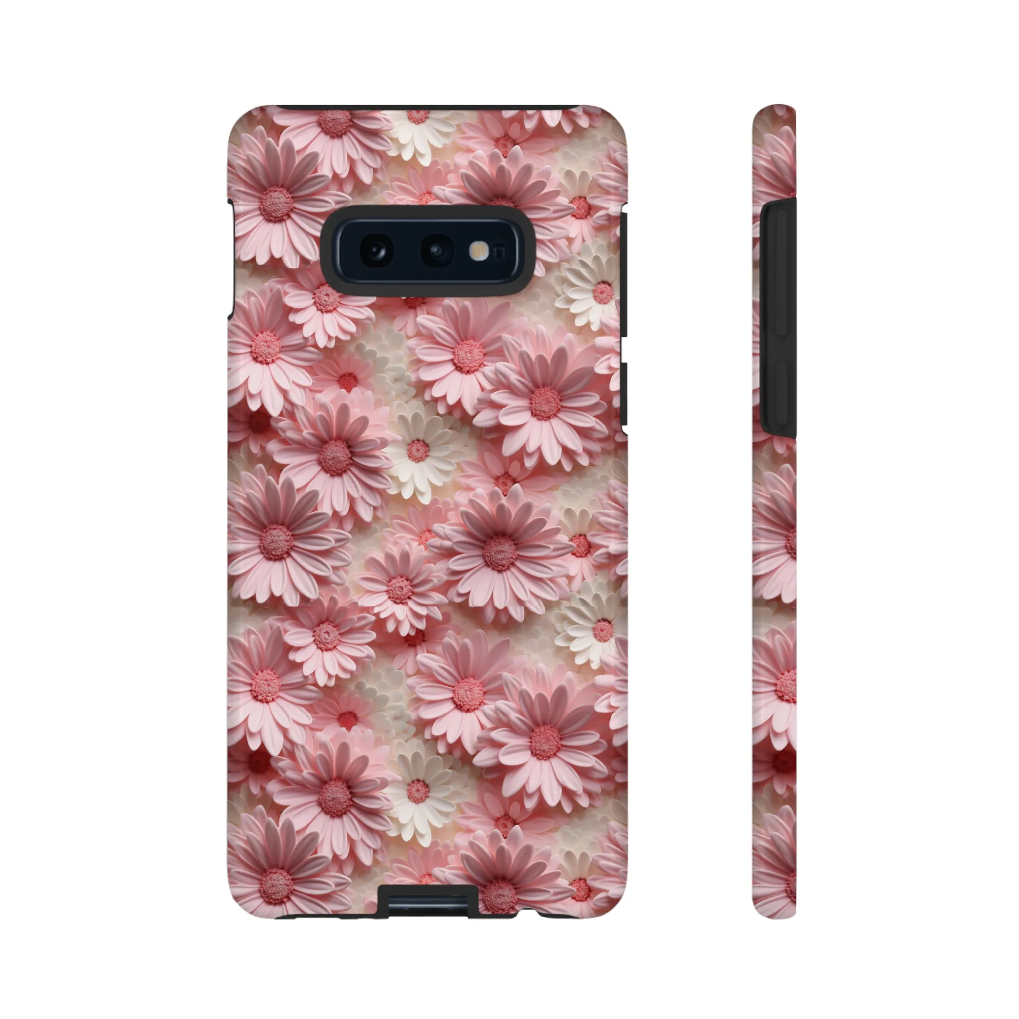 3D Pink and White Daisies print design Tough Phone Case compatible with a large variety of Samsung models