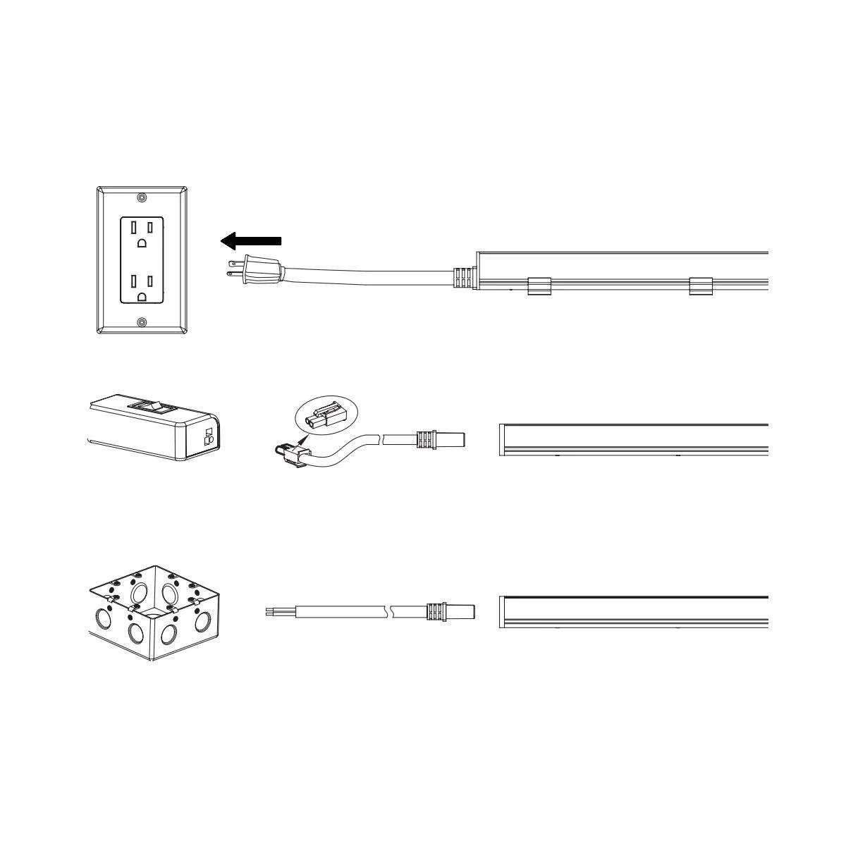 6ft Conkit, Power cable with Straight 120V AC Plug for Microlink Bar light