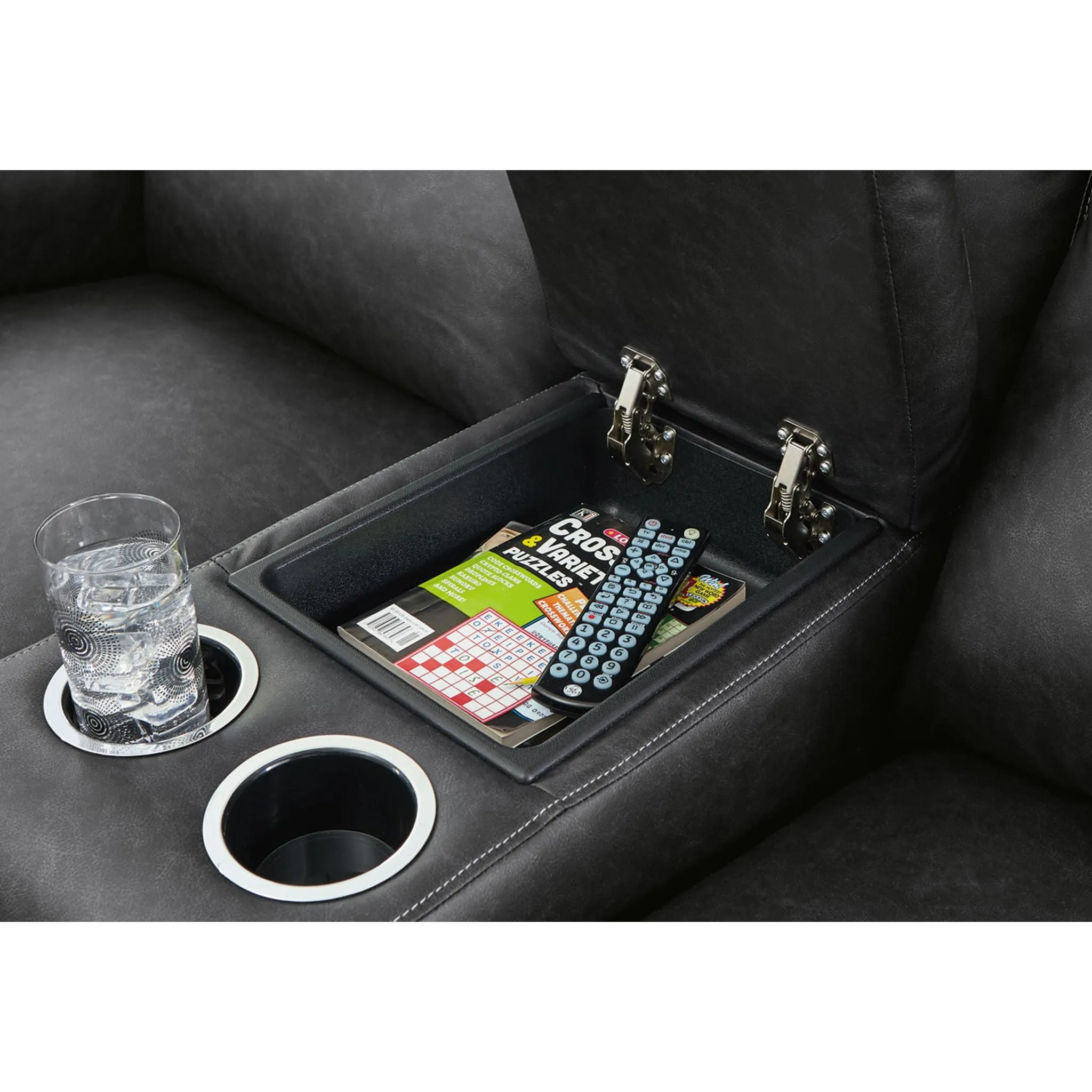 Axtellton Power Reclining Loveseat with Console - Carbon