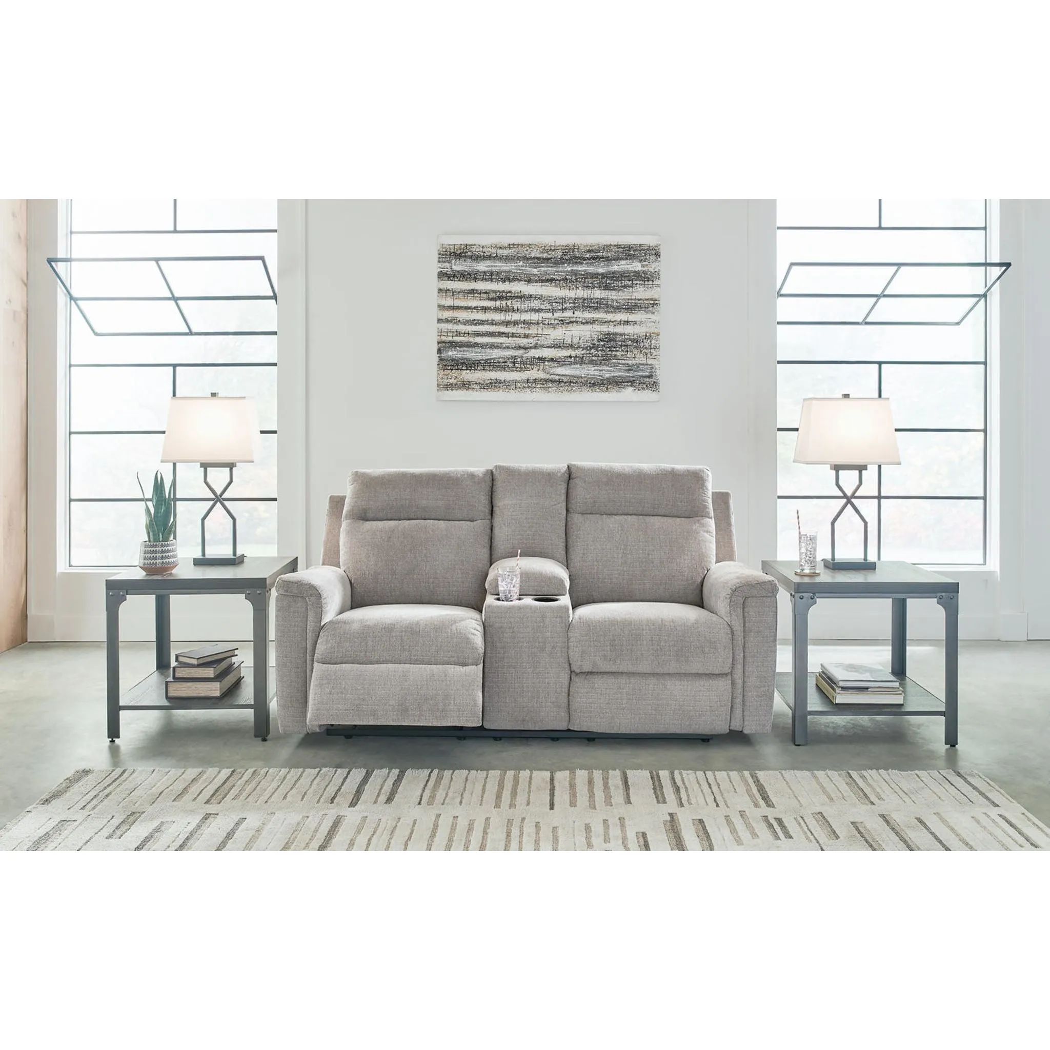 Barnsana Power Reclining Loveseat with Console