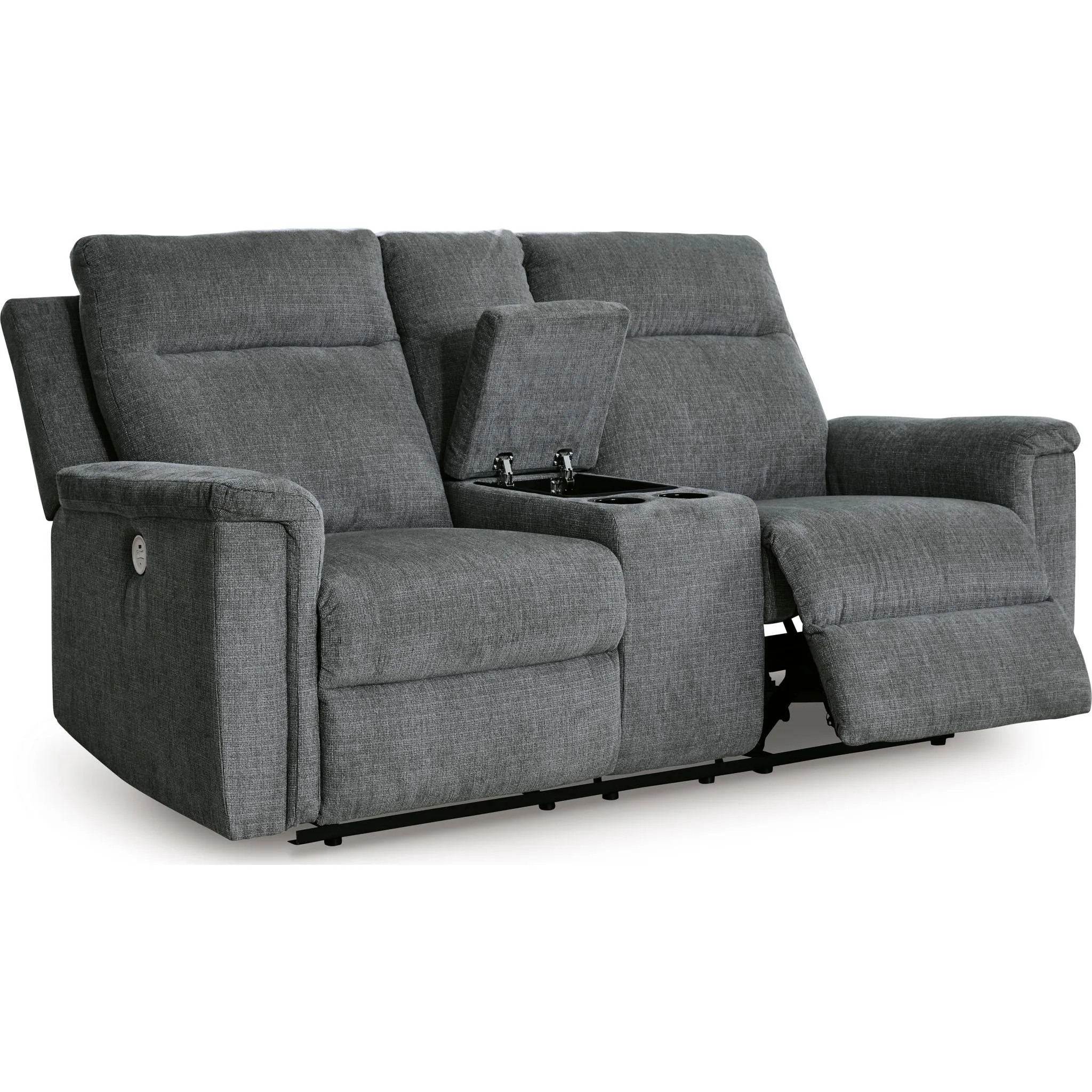 Barnsana Reclining Power Loveseat with Console