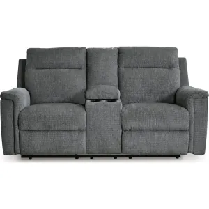 Barnsana Reclining Power Loveseat with Console