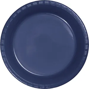 Bulk Navy Plastic Banquet Plates 10.25 inch (240 per Case)