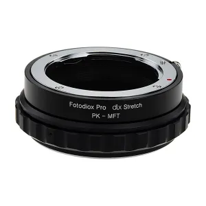 Fotodiox DLX Stretch Lens Mount Adapter - Pentax K Mount (PK) SLR Lens to Micro Four Thirds (MFT, M4/3) Mount Mirrorless Camera Body with Macro Focusing Helicoid and Magnetic Drop-In Filters