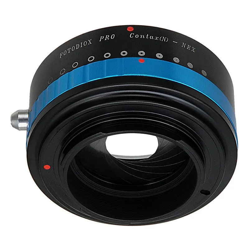 Fotodiox Pro Lens Mount Adapter - Contax N SLR Lens to Sony Alpha E-Mount Mirrorless Camera Body with Built-In Aperture Iris