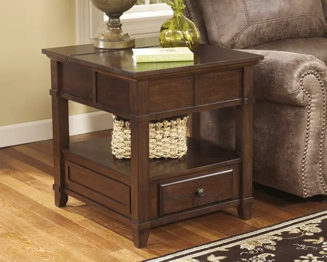 Gately End Table with Storage & Power Outlets