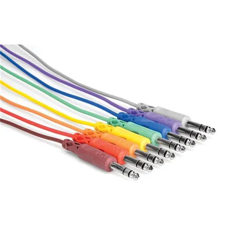 Hosa CSS-830 1/4" TRS to Same Balanced Patch Cables 1ft / 8-Pack