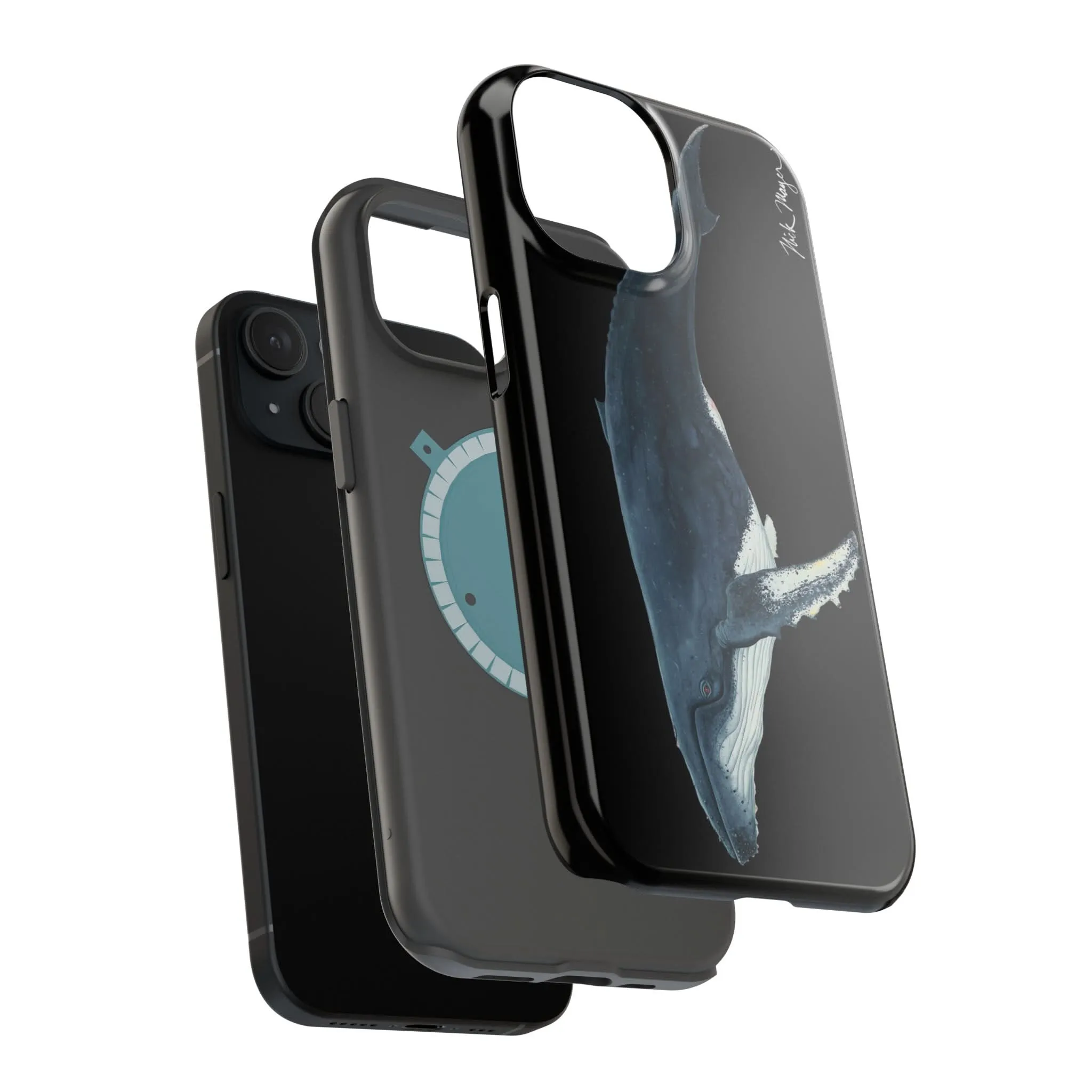 Humpback Whale MagSafe Black iPhone Case