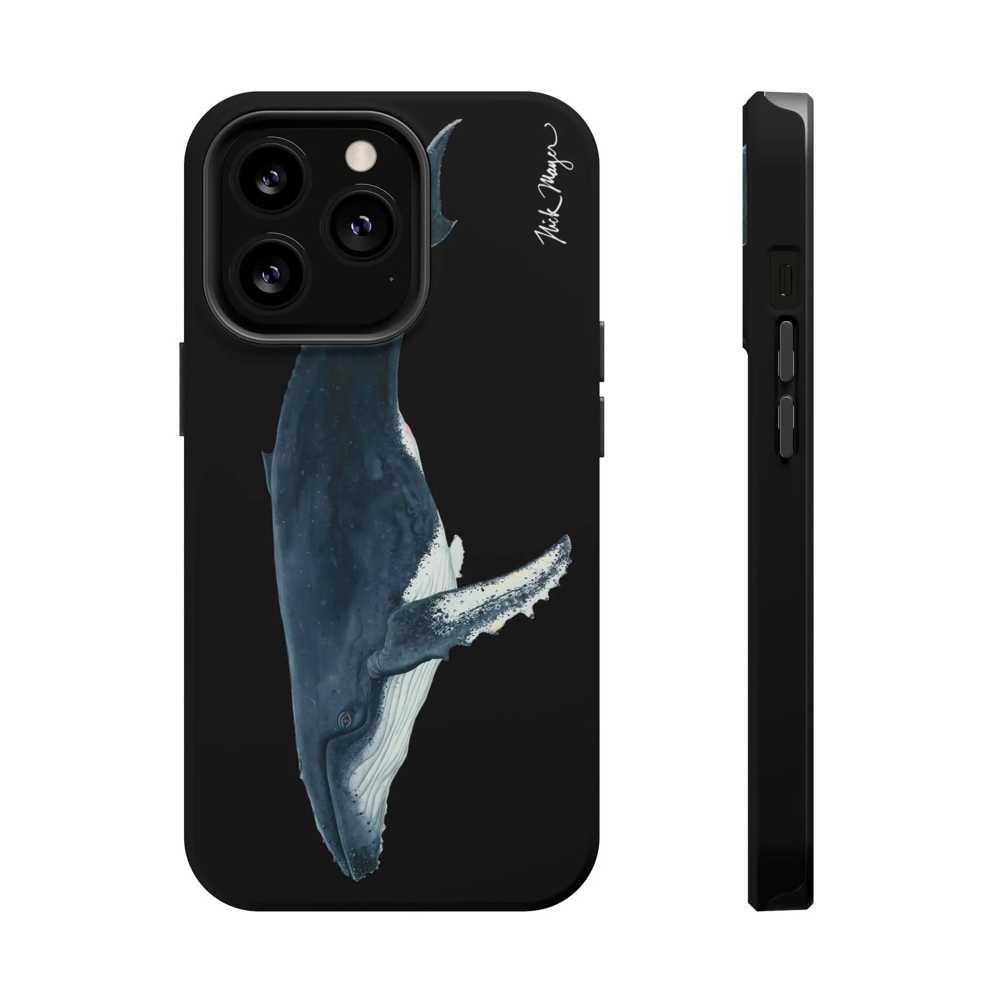 Humpback Whale MagSafe Black iPhone Case