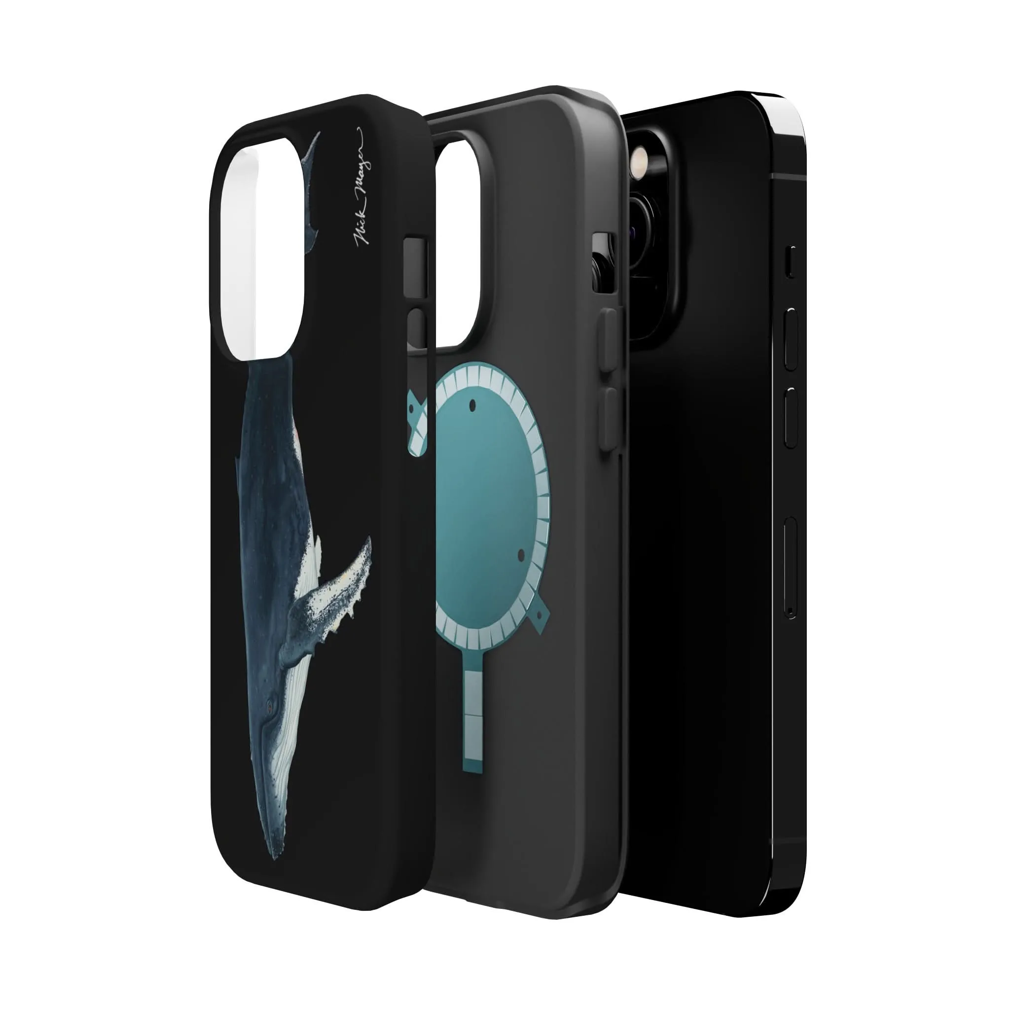 Humpback Whale MagSafe Black iPhone Case