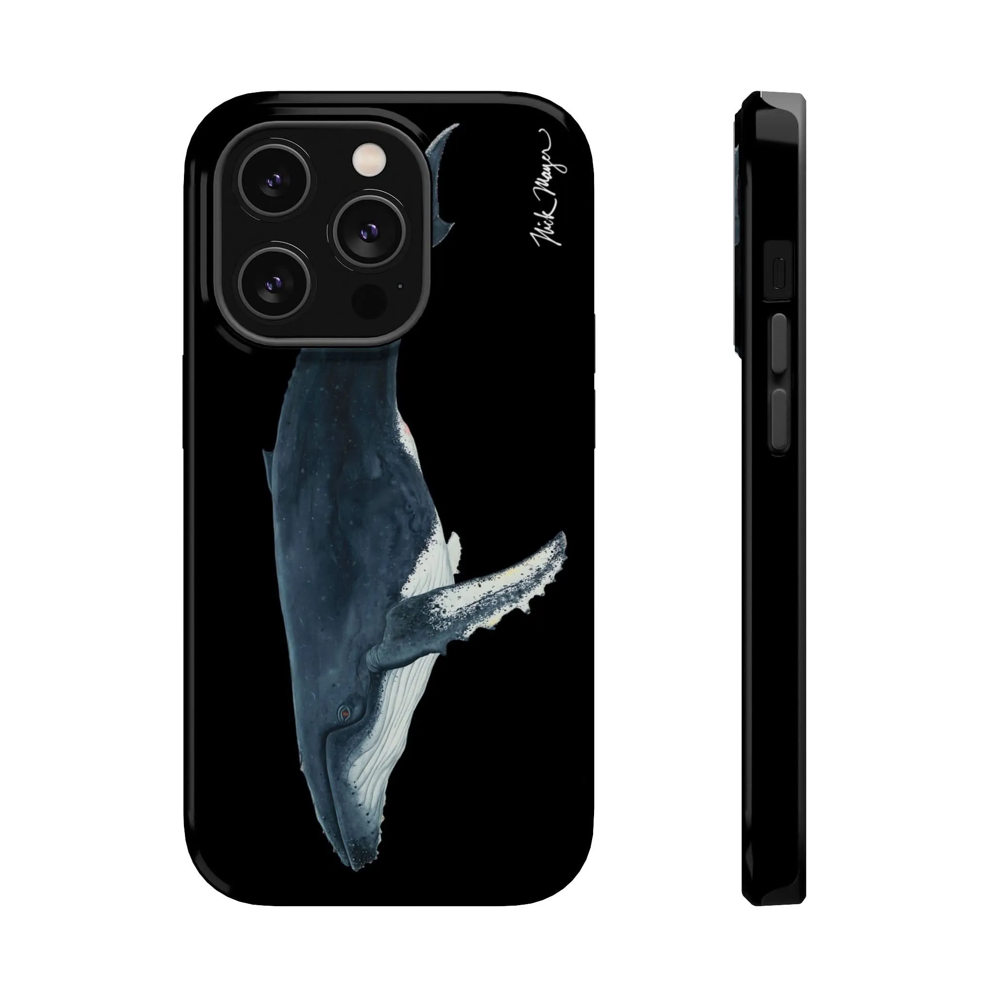 Humpback Whale MagSafe Black iPhone Case