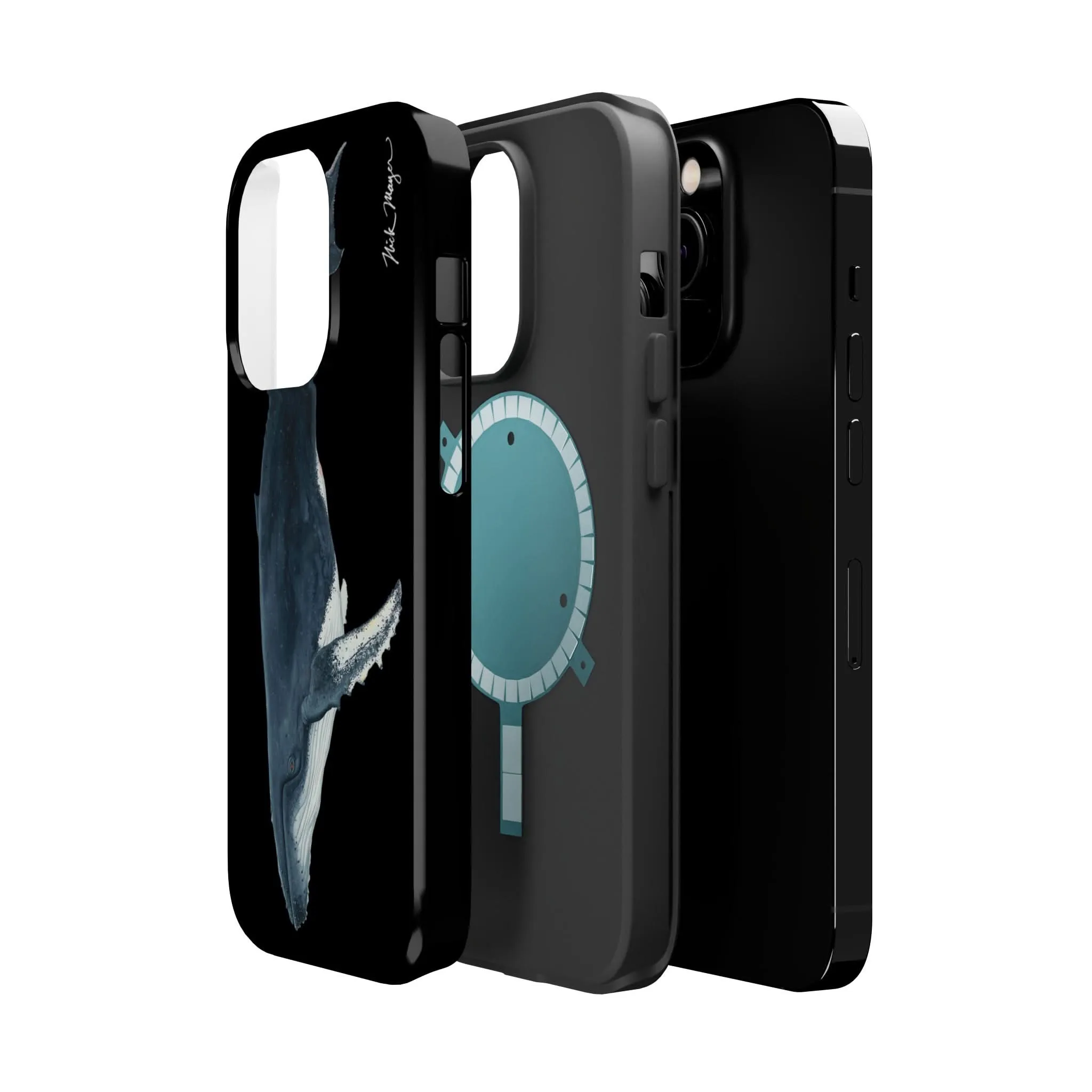 Humpback Whale MagSafe Black iPhone Case