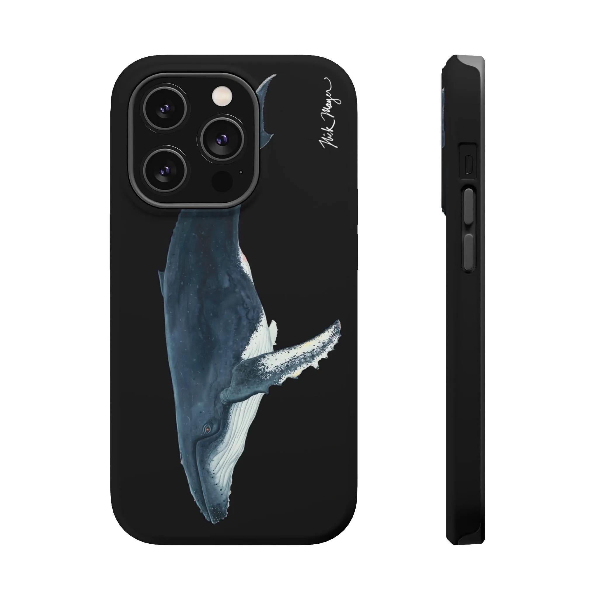 Humpback Whale MagSafe Black iPhone Case