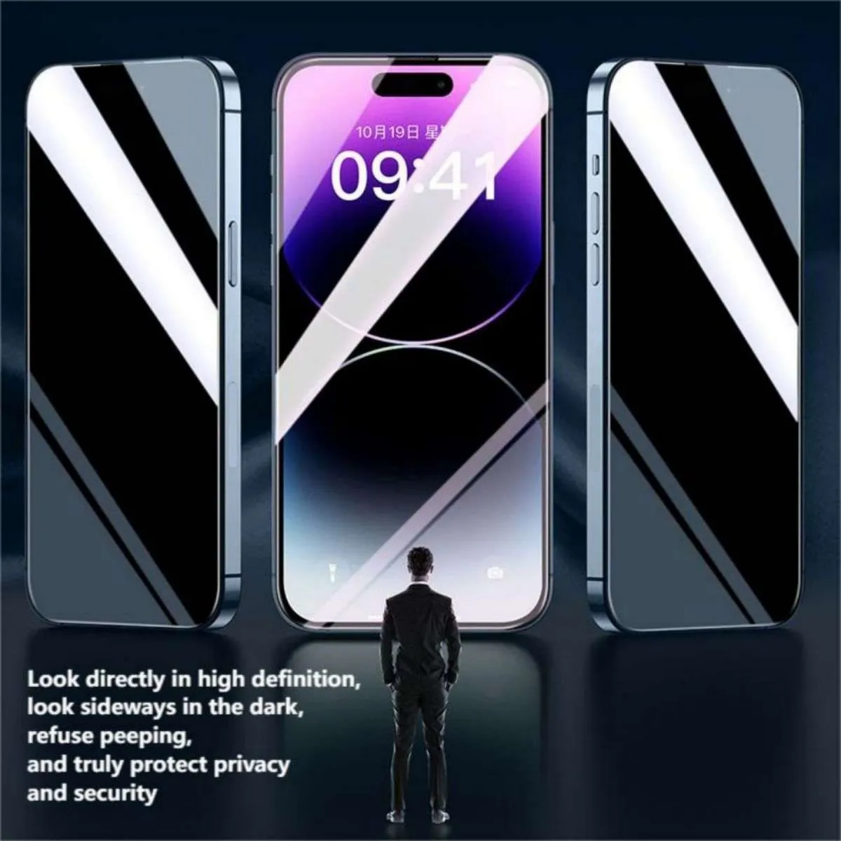 iPhone 13/13 Pro/14 WEKOME 9D Curved Privacy Tempered Glass Screen Protector WTP-082