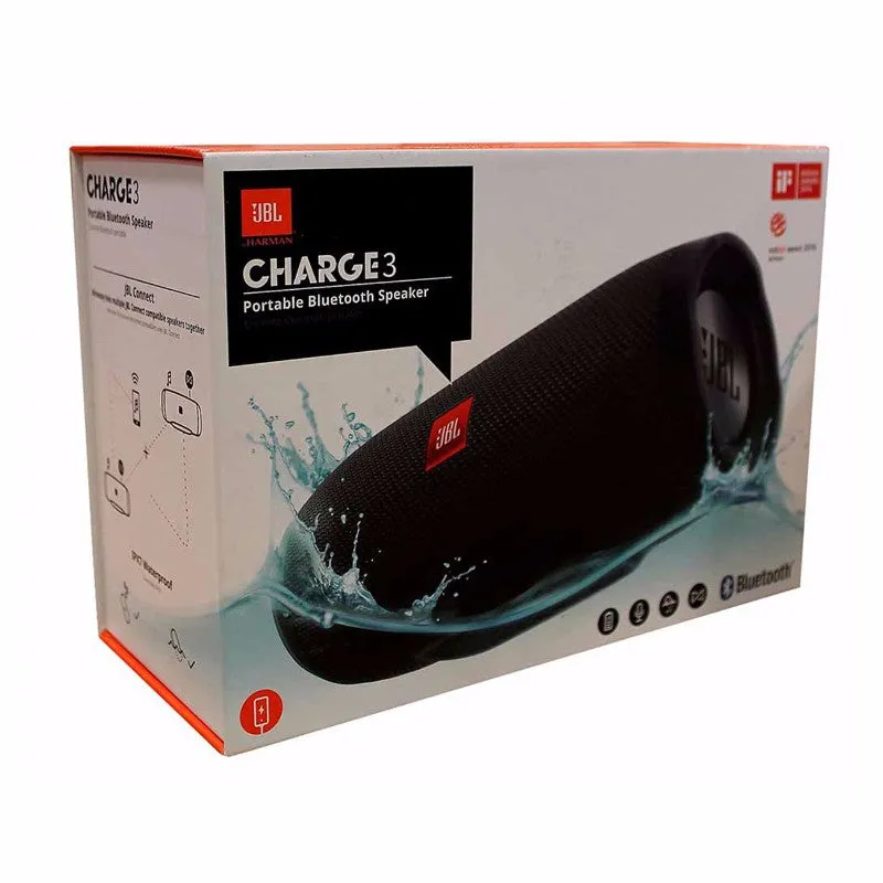 JBL Charge 3  Waterproof Portable Bluetooth Speaker - Black - JBLCHARGE3BLKAM