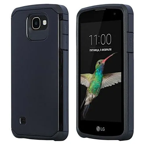 LG Optimus Zone 3 Cases | LG K4 Cases | LG Spree Cases | LG Rebel Cases Slim Hybrid Dual Layer[Shock Resistant] Case- Black