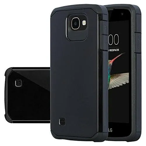 LG Optimus Zone 3 Cases | LG K4 Cases | LG Spree Cases | LG Rebel Cases Slim Hybrid Dual Layer[Shock Resistant] Case- Black