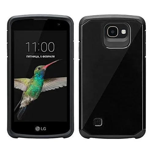 LG Optimus Zone 3 Cases | LG K4 Cases | LG Spree Cases | LG Rebel Cases Slim Hybrid Dual Layer[Shock Resistant] Case- Black