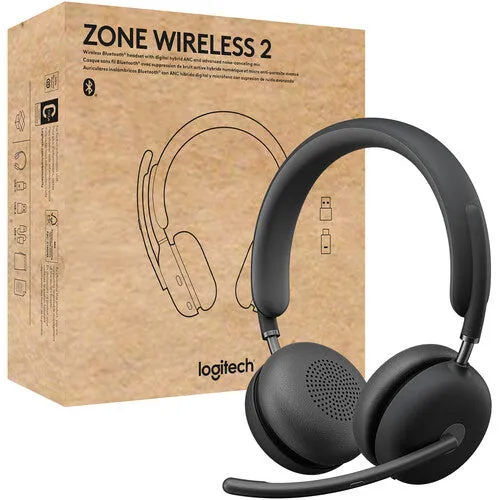 Logitech 981-001151 Zone Wireless 2 Teams, Graphite, No Stand