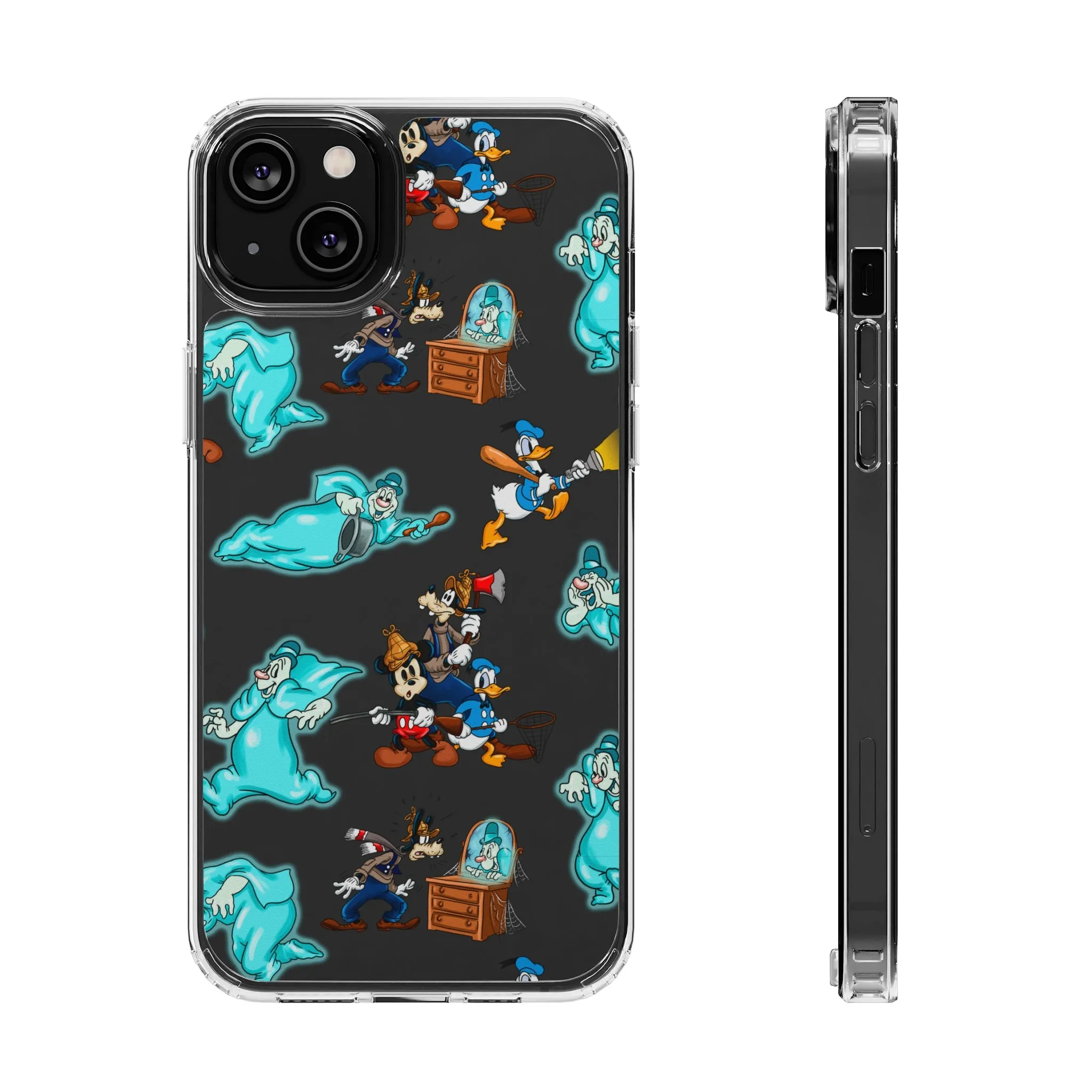 Lonesome Ghosts Halloween Clear Phone Case! Disney Inspired Hand drawn Unique Disneyland Magic Kingdom Gift