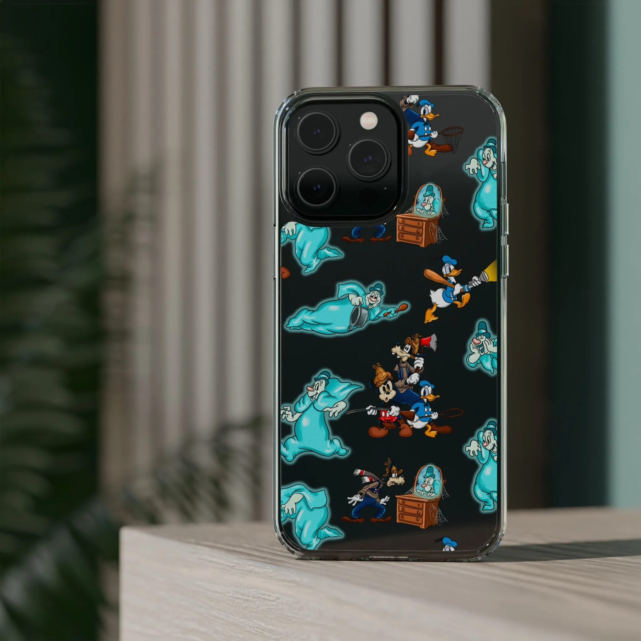 Lonesome Ghosts Halloween Clear Phone Case! Disney Inspired Hand drawn Unique Disneyland Magic Kingdom Gift