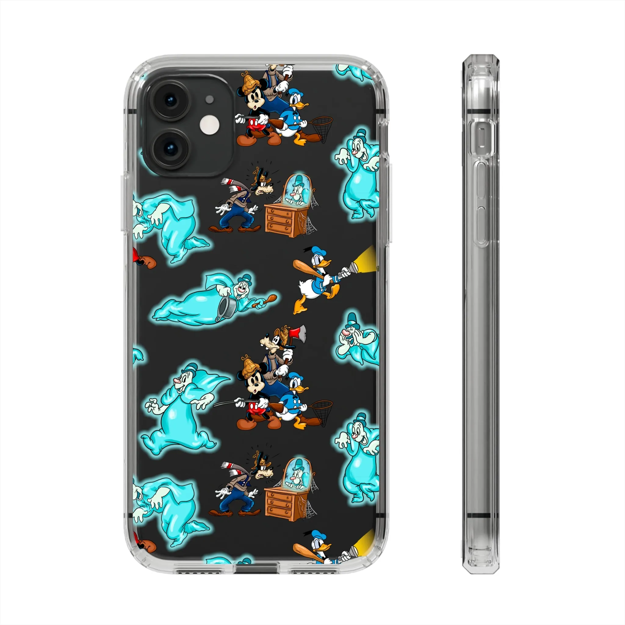 Lonesome Ghosts Halloween Clear Phone Case! Disney Inspired Hand drawn Unique Disneyland Magic Kingdom Gift