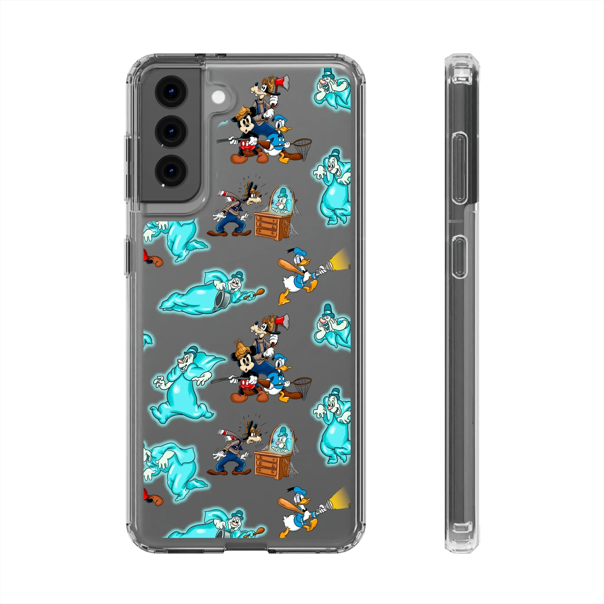 Lonesome Ghosts Halloween Clear Phone Case! Disney Inspired Hand drawn Unique Disneyland Magic Kingdom Gift