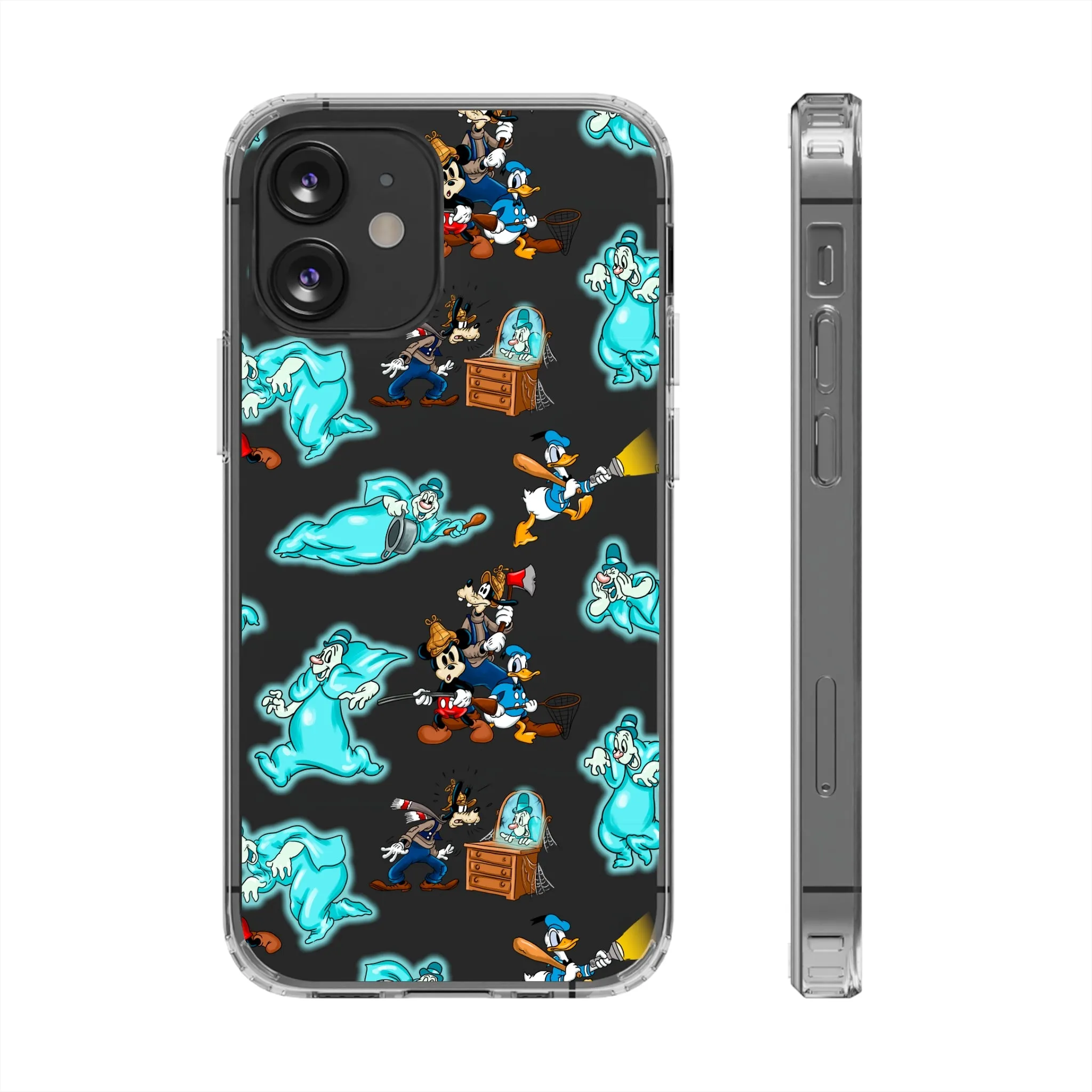 Lonesome Ghosts Halloween Clear Phone Case! Disney Inspired Hand drawn Unique Disneyland Magic Kingdom Gift