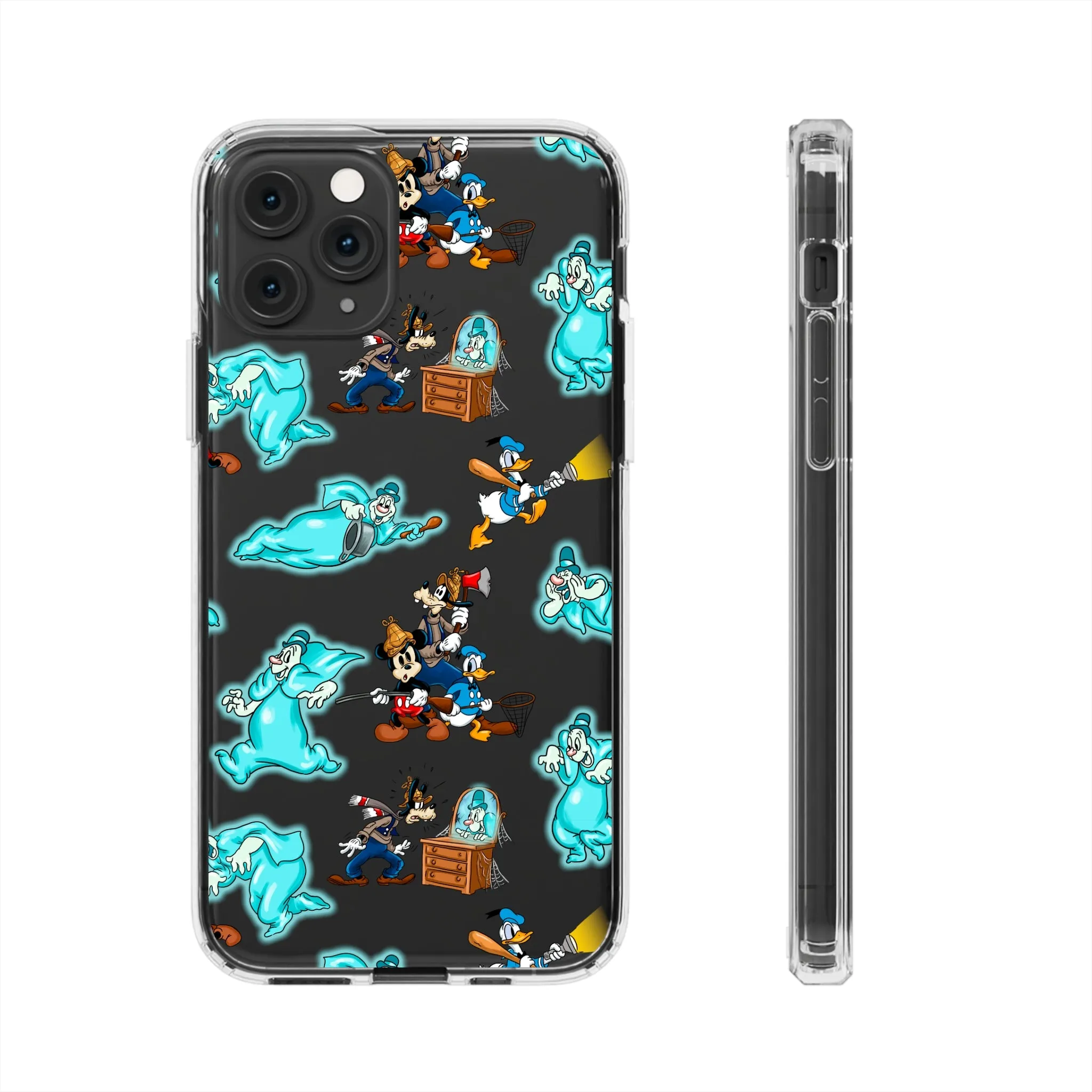 Lonesome Ghosts Halloween Clear Phone Case! Disney Inspired Hand drawn Unique Disneyland Magic Kingdom Gift