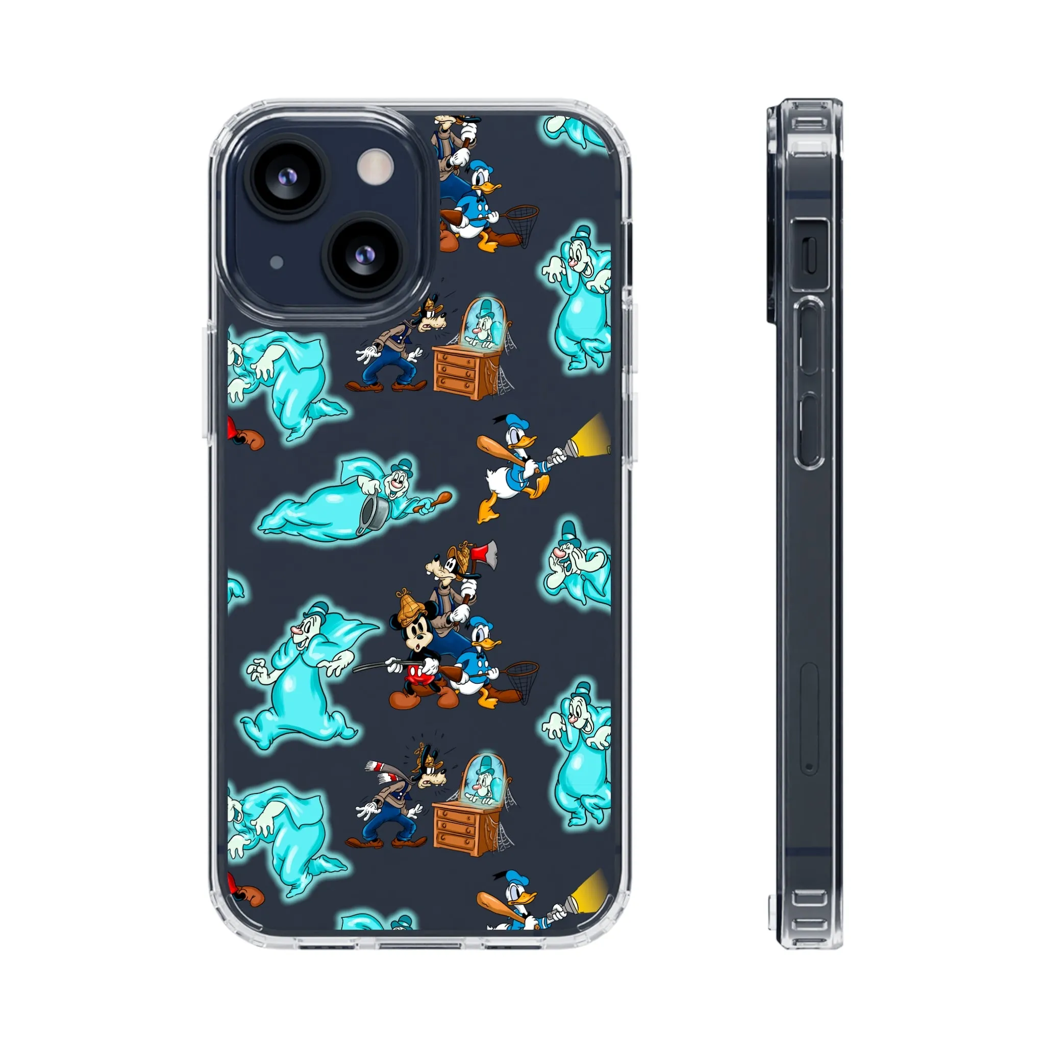 Lonesome Ghosts Halloween Clear Phone Case! Disney Inspired Hand drawn Unique Disneyland Magic Kingdom Gift