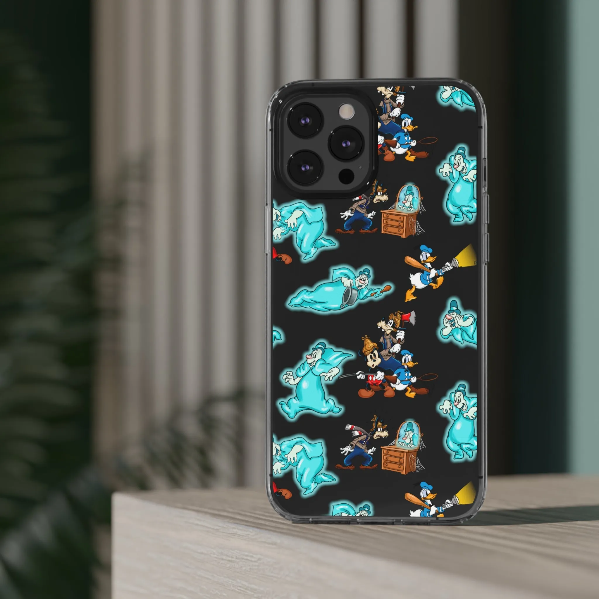 Lonesome Ghosts Halloween Clear Phone Case! Disney Inspired Hand drawn Unique Disneyland Magic Kingdom Gift