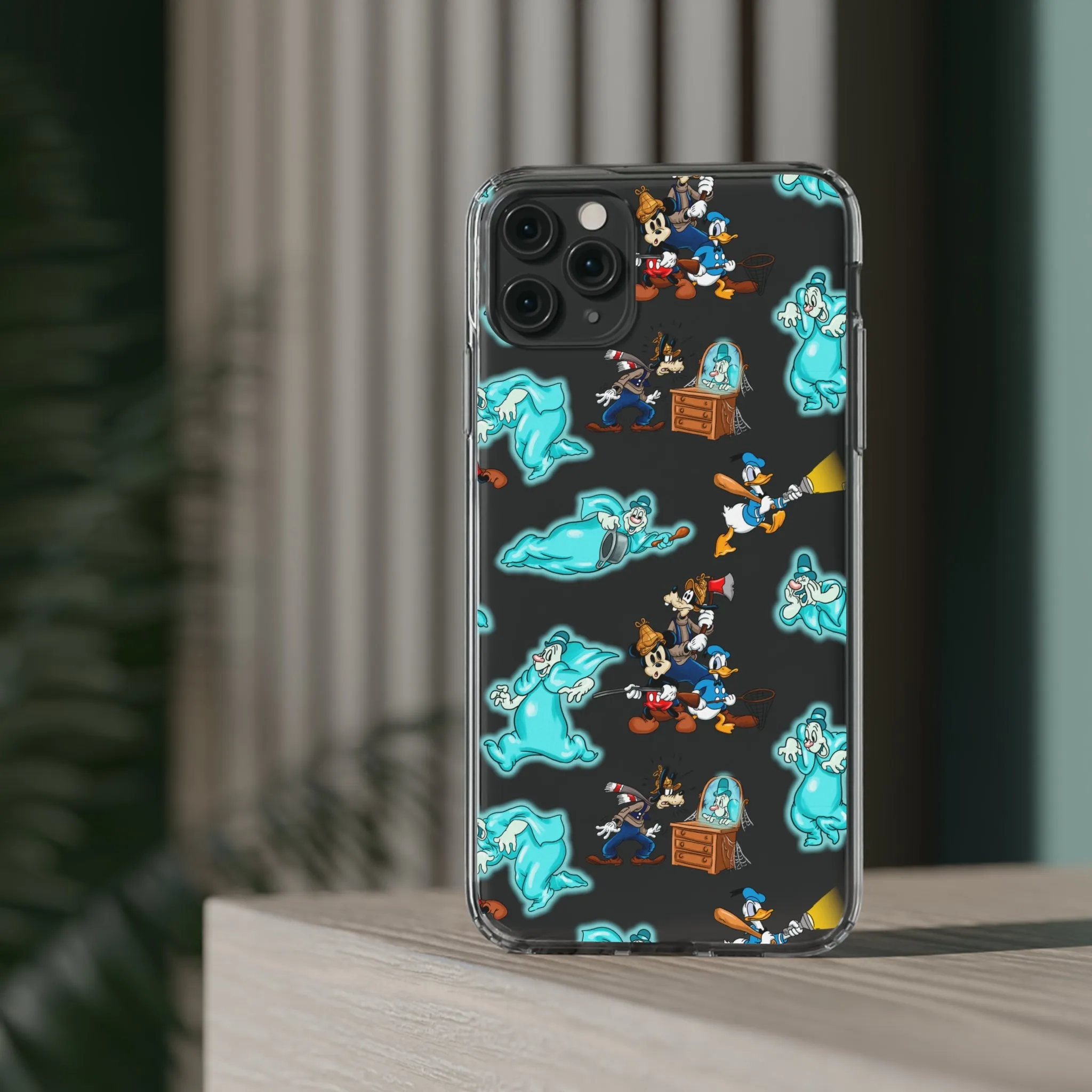 Lonesome Ghosts Halloween Clear Phone Case! Disney Inspired Hand drawn Unique Disneyland Magic Kingdom Gift