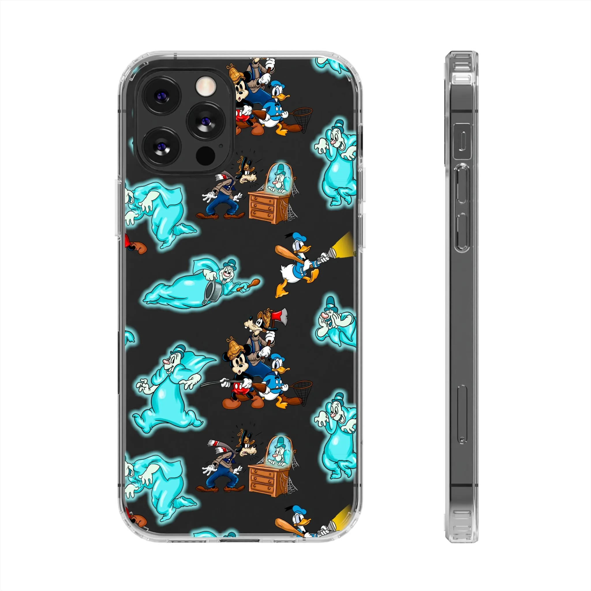 Lonesome Ghosts Halloween Clear Phone Case! Disney Inspired Hand drawn Unique Disneyland Magic Kingdom Gift