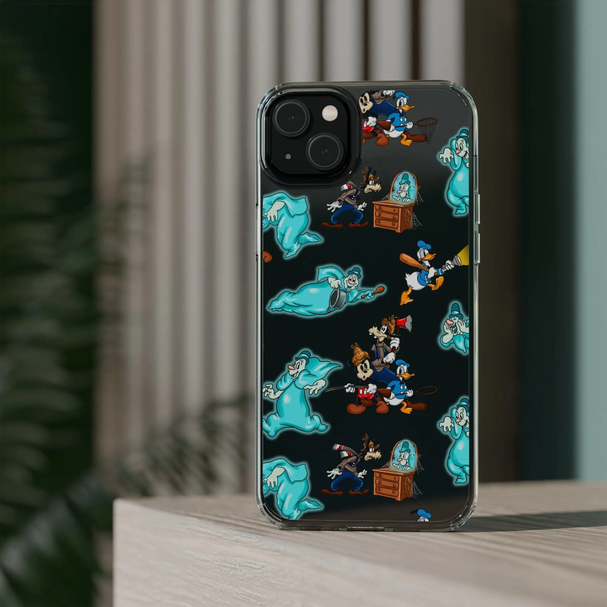 Lonesome Ghosts Halloween Clear Phone Case! Disney Inspired Hand drawn Unique Disneyland Magic Kingdom Gift