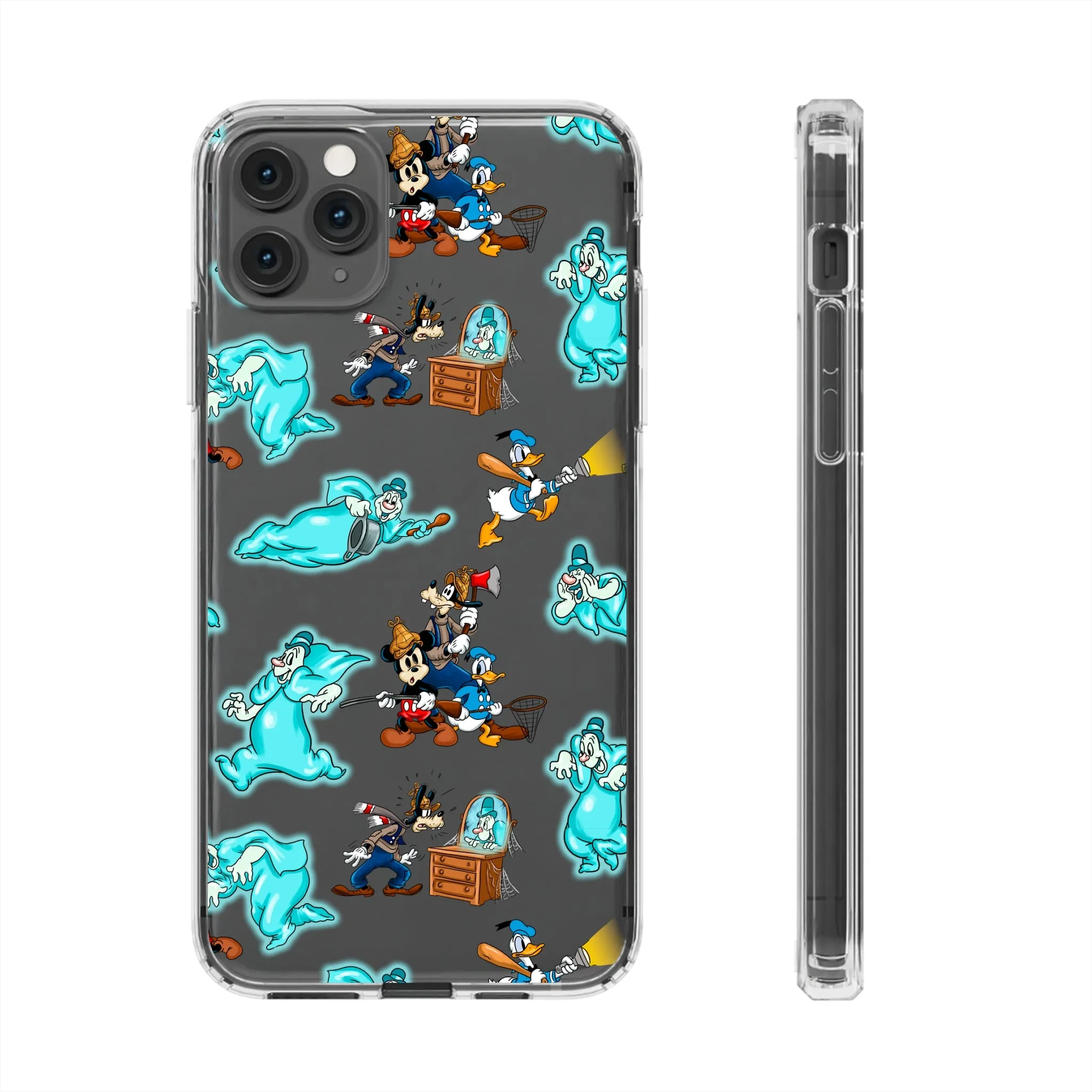 Lonesome Ghosts Halloween Clear Phone Case! Disney Inspired Hand drawn Unique Disneyland Magic Kingdom Gift